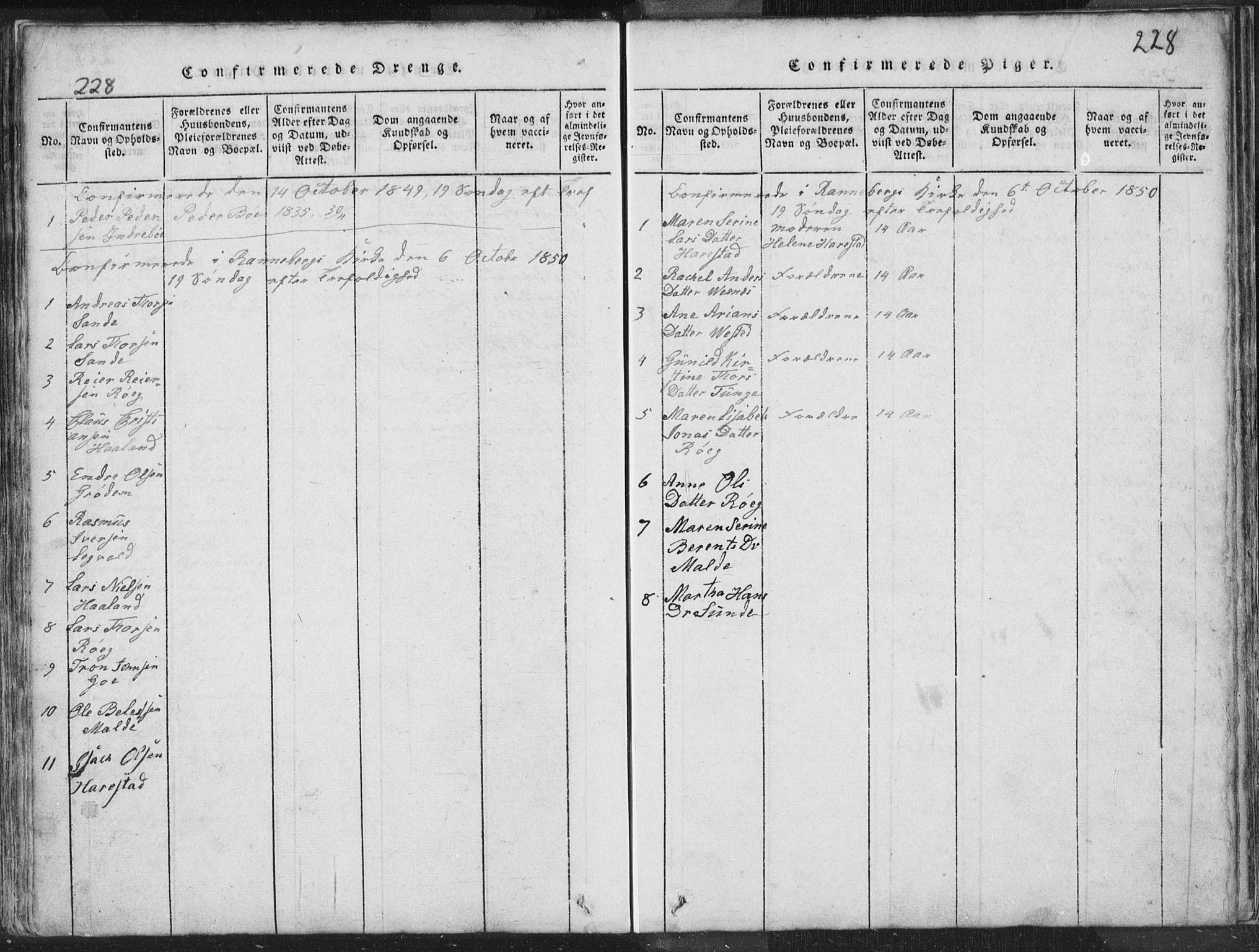 Hetland sokneprestkontor, AV/SAST-A-101826/30/30BA/L0001: Parish register (official) no. A 1, 1816-1856, p. 228