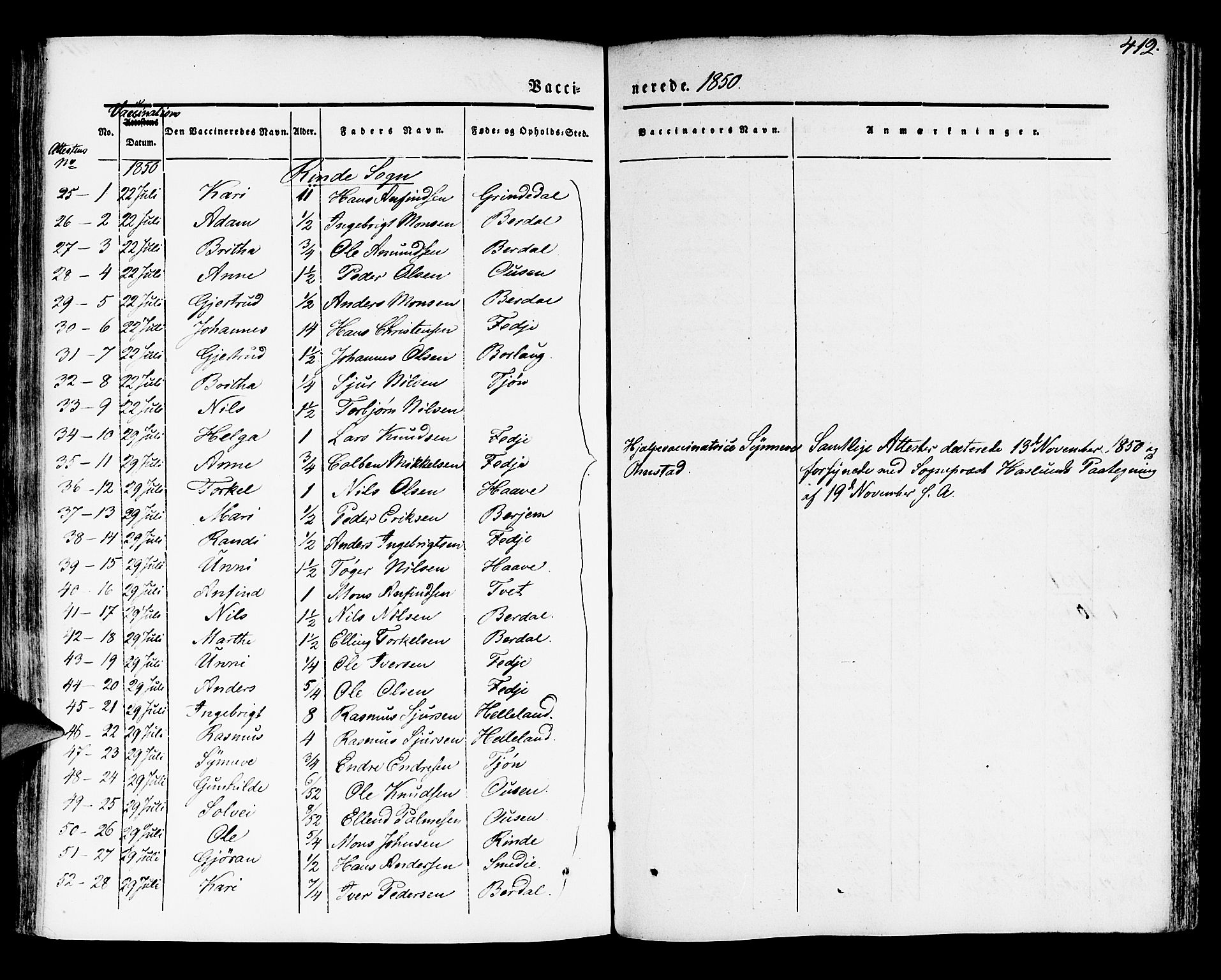 Leikanger sokneprestembete, AV/SAB-A-81001/H/Haa/Haaa/L0007: Parish register (official) no. A 7, 1838-1851, p. 412