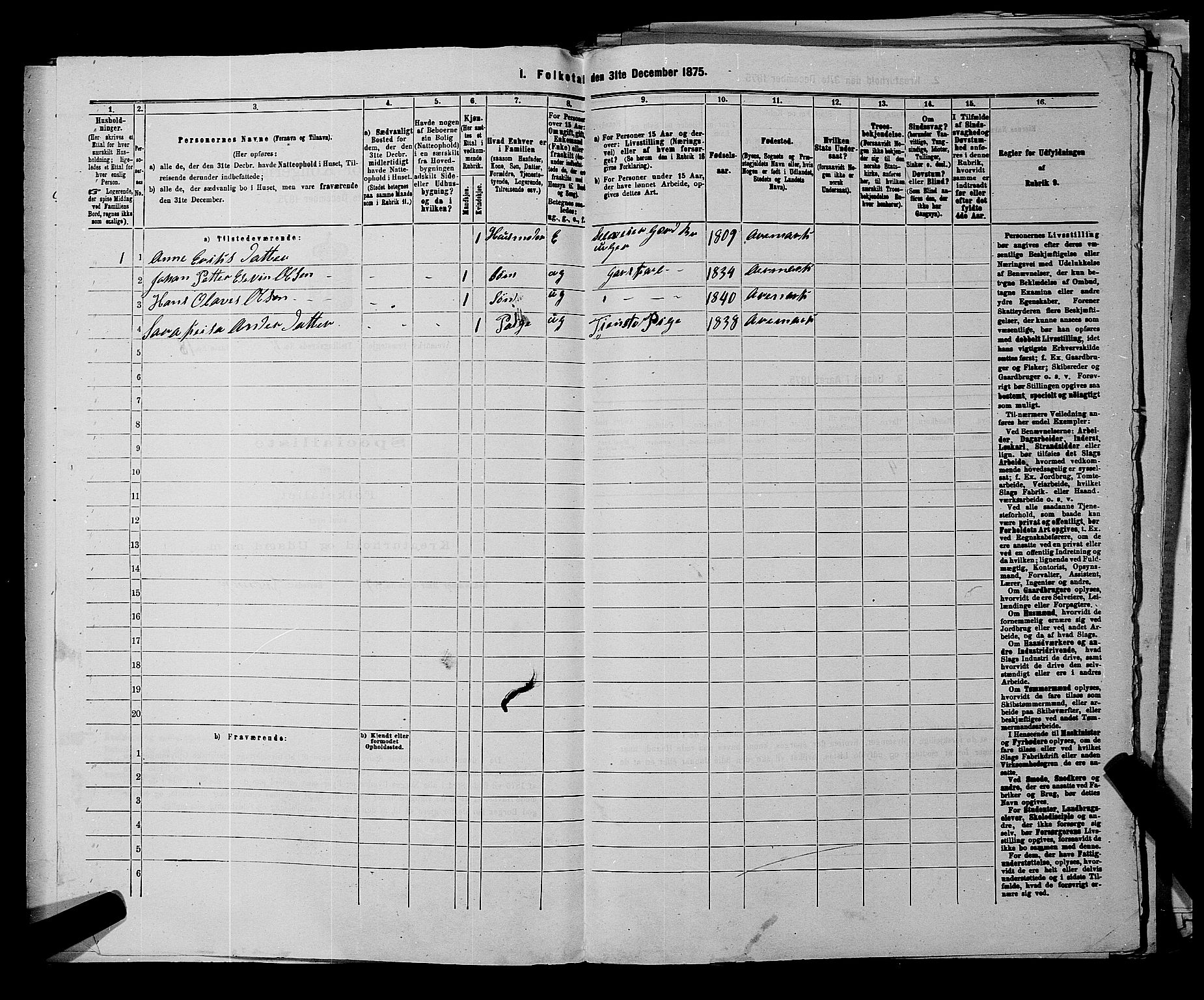 RA, 1875 census for 0118P Aremark, 1875, p. 677