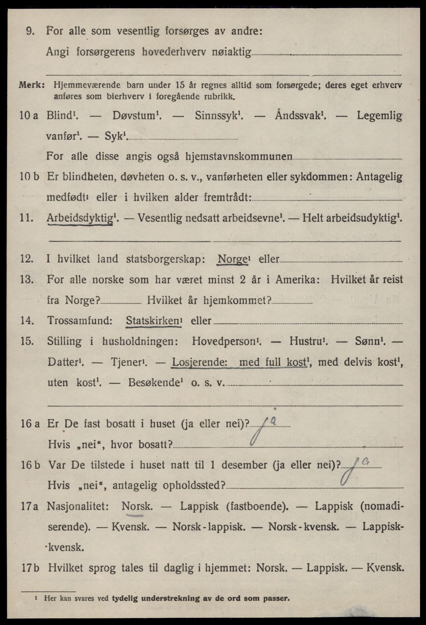 SAT, 1920 census for Byneset, 1920, p. 3839