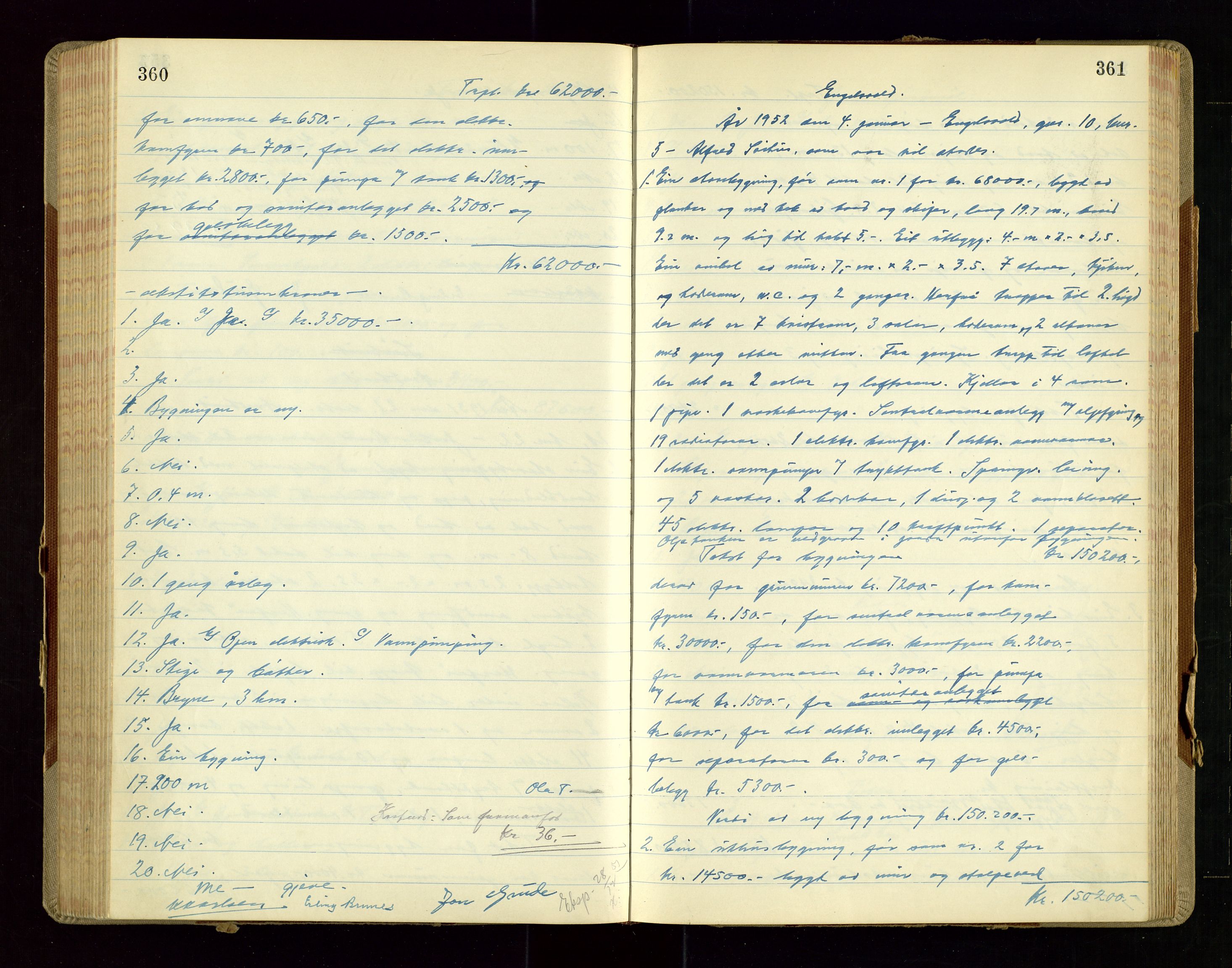 Klepp lensmannskontor, AV/SAST-A-100163/Gob/L0008: "Branntakstprotokoll", 1950-1952, p. 360-361