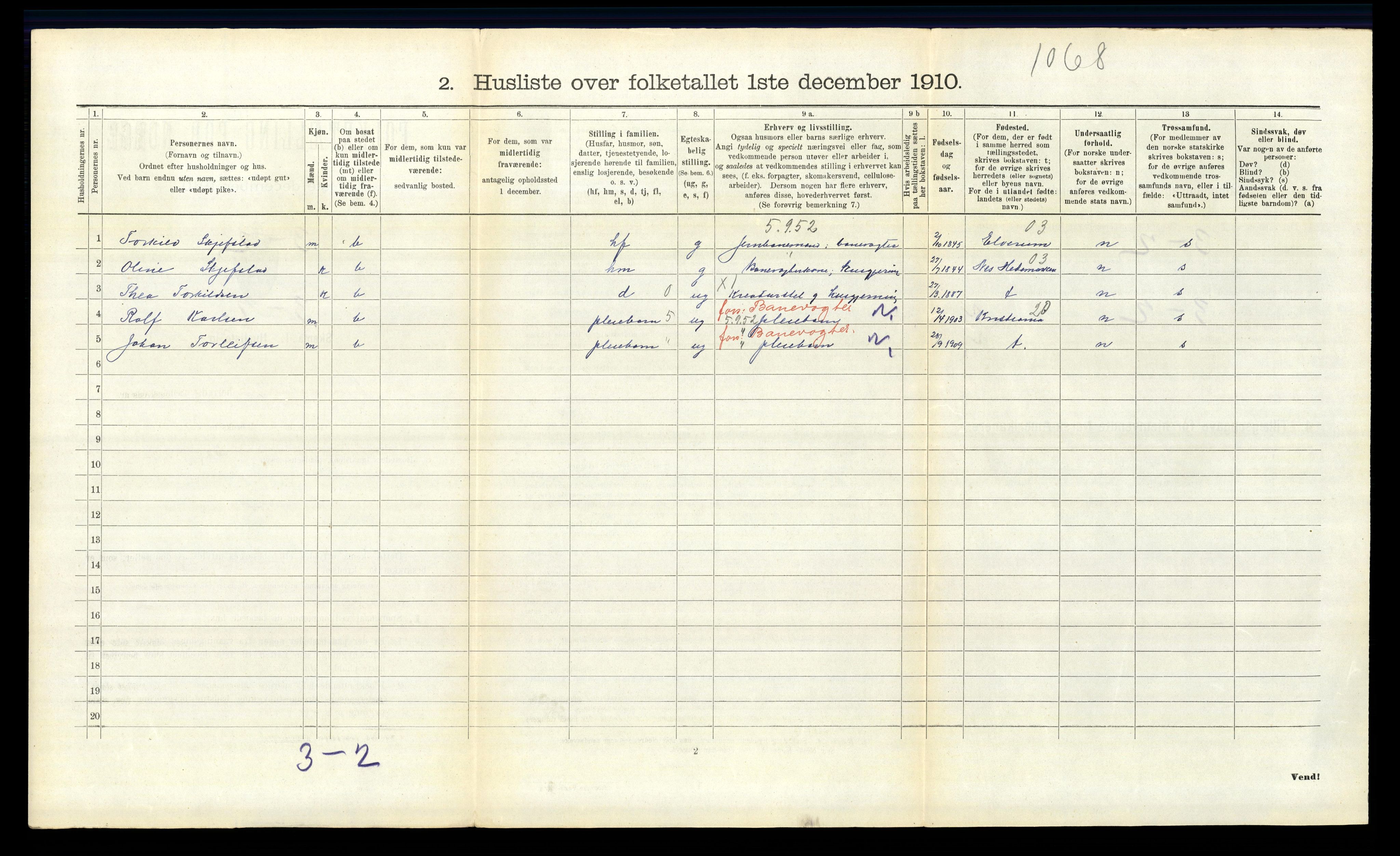 RA, 1910 census for Kråkstad, 1910, p. 414