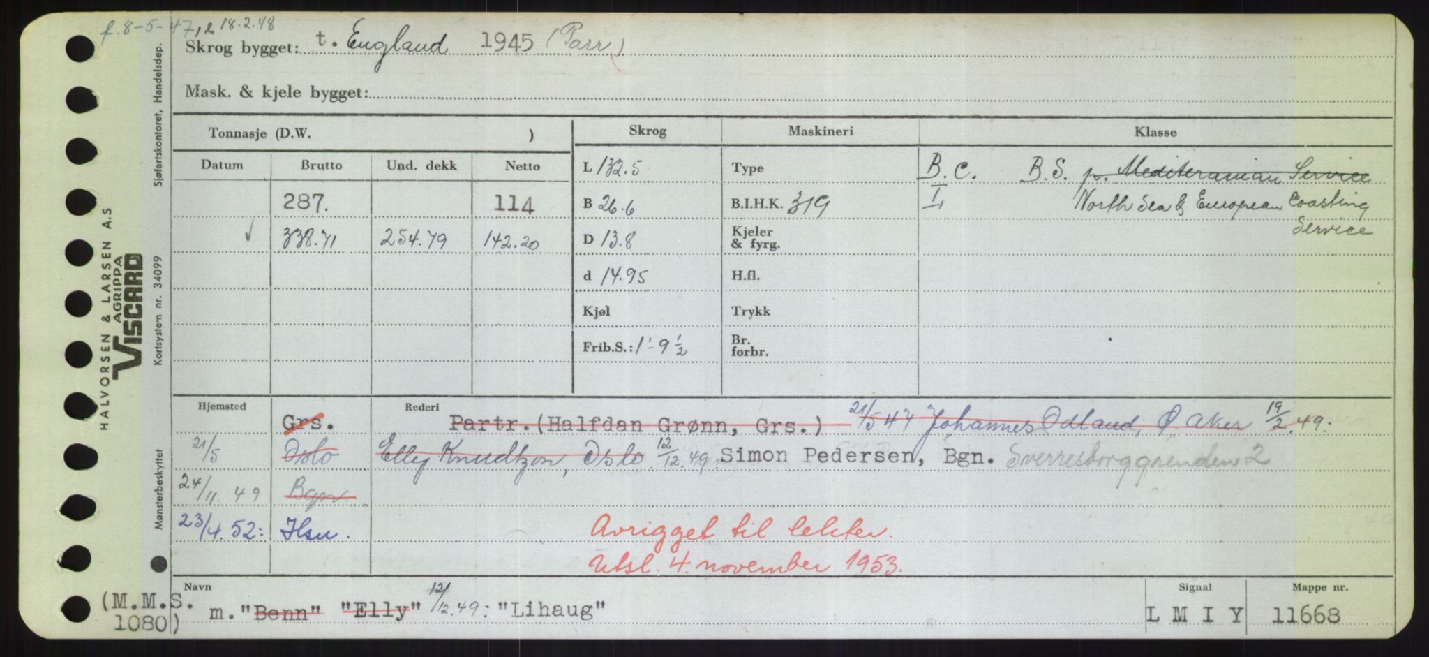 Sjøfartsdirektoratet med forløpere, Skipsmålingen, RA/S-1627/H/Hd/L0023: Fartøy, Lia-Løv, p. 45