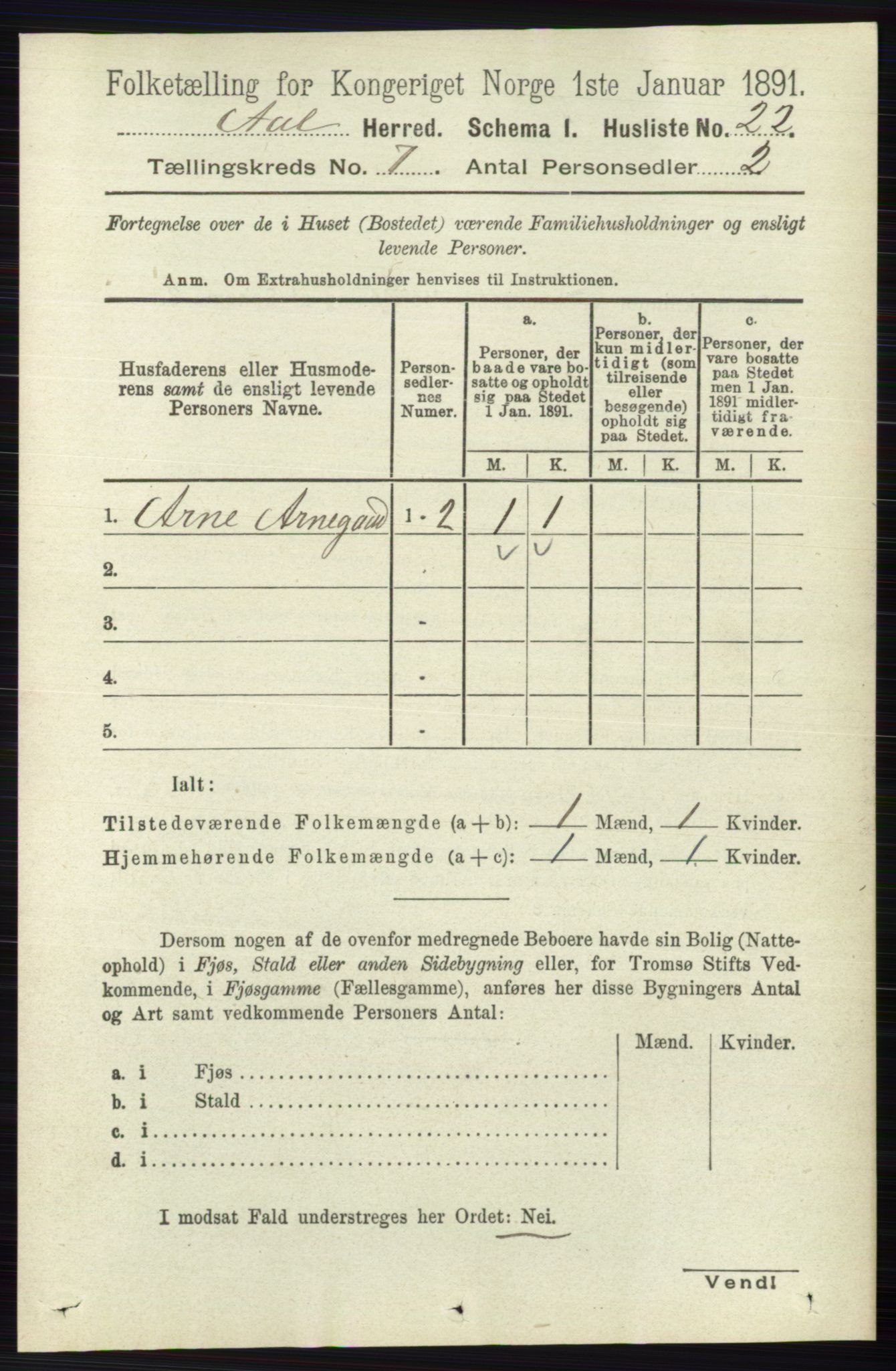 RA, 1891 census for 0619 Ål, 1891, p. 1803