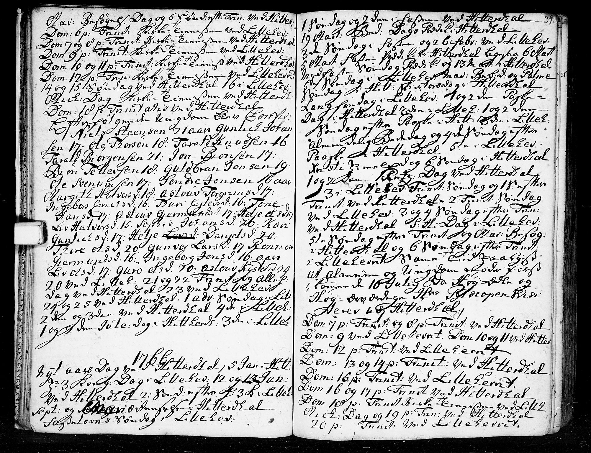 Heddal kirkebøker, SAKO/A-268/F/Fa/L0003: Parish register (official) no. I 3, 1723-1783, p. 39