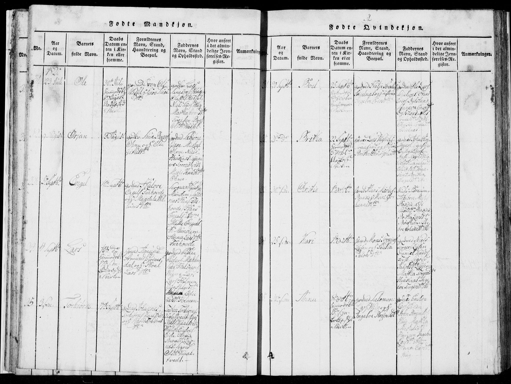 Strandebarm sokneprestembete, AV/SAB-A-78401/H/Hab: Parish register (copy) no. A  1, 1816-1826, p. 32