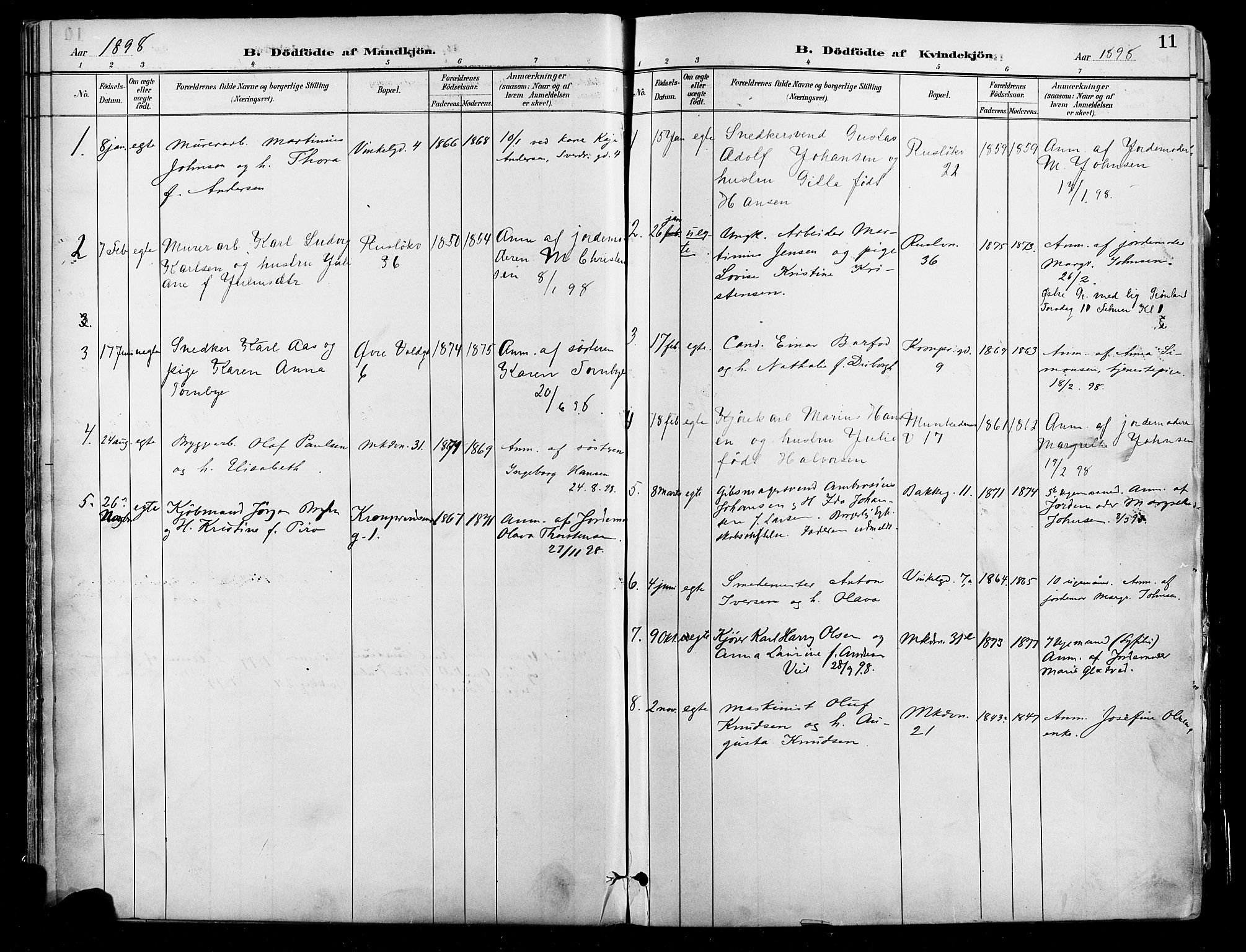 Johannes prestekontor Kirkebøker, AV/SAO-A-10852/F/Fa/L0004: Parish register (official) no. 4, 1883-1907, p. 11