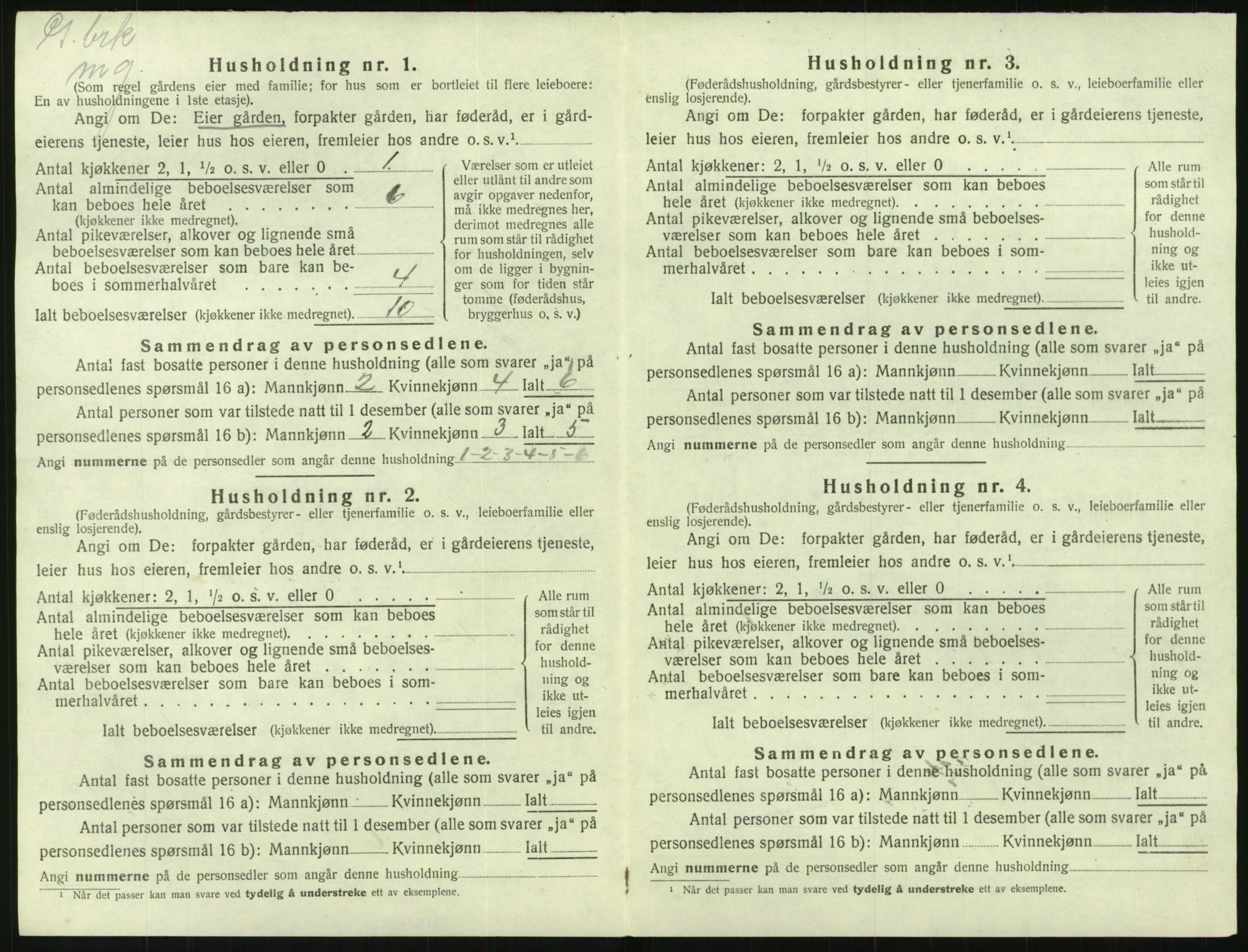 SAK, 1920 census for Mykland, 1920, p. 155