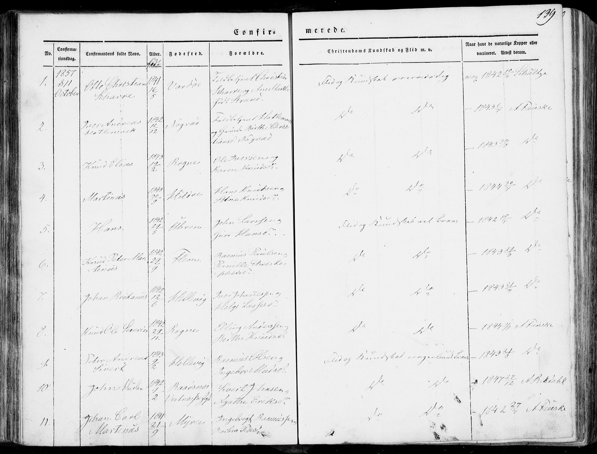 Ministerialprotokoller, klokkerbøker og fødselsregistre - Møre og Romsdal, AV/SAT-A-1454/536/L0497: Parish register (official) no. 536A06, 1845-1865, p. 139