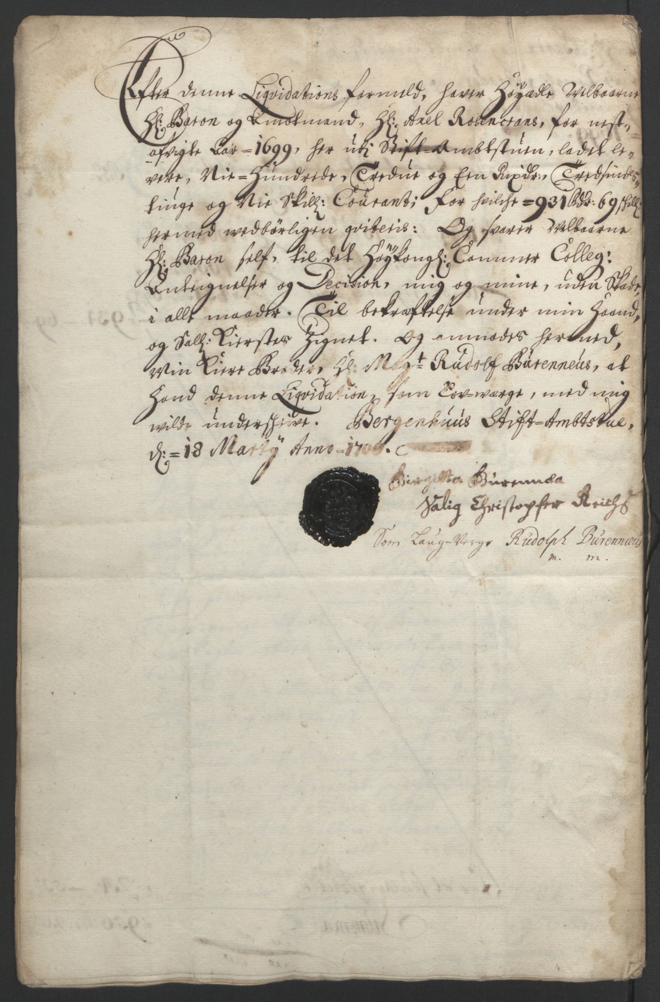 Rentekammeret inntil 1814, Reviderte regnskaper, Fogderegnskap, AV/RA-EA-4092/R49/L3138: Fogderegnskap Rosendal Baroni, 1691-1714, p. 92