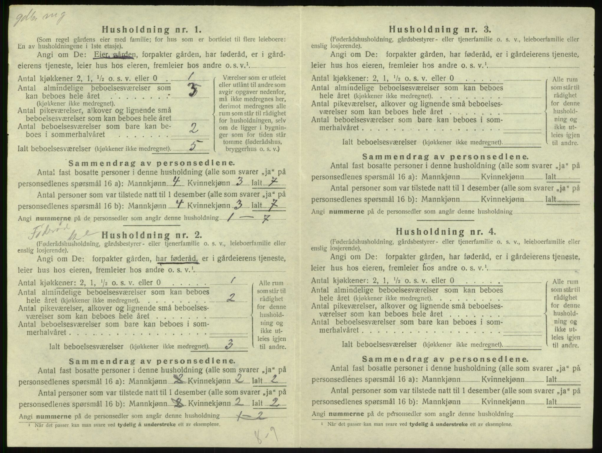 SAB, 1920 census for Balestrand, 1920, p. 287