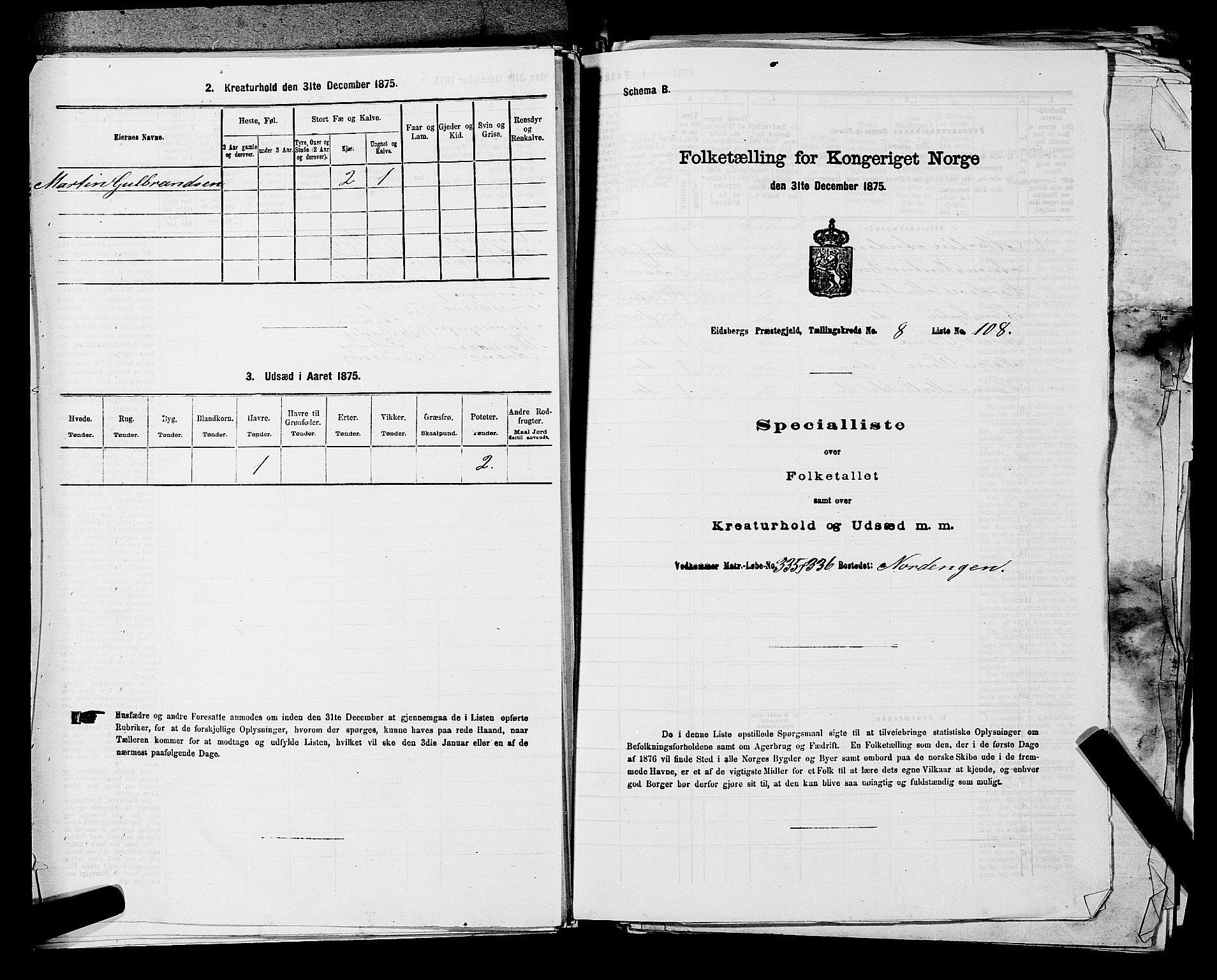 RA, 1875 census for 0125P Eidsberg, 1875, p. 1846