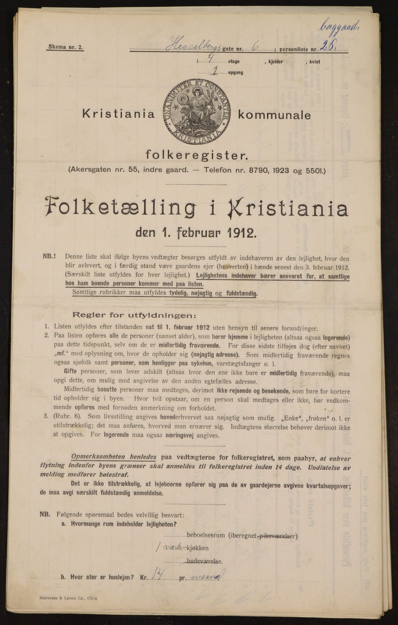 OBA, Municipal Census 1912 for Kristiania, 1912, p. 40245