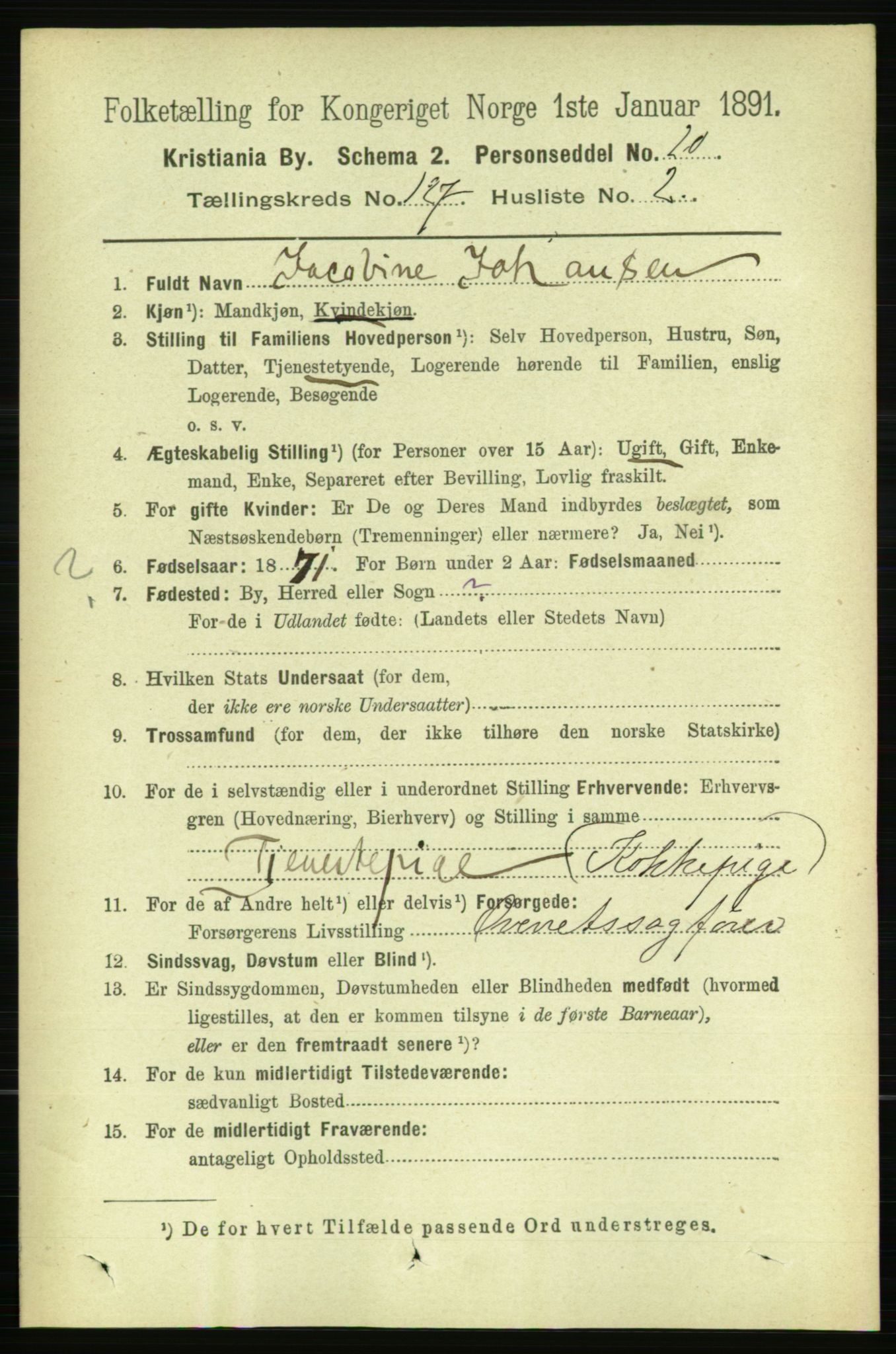 RA, 1891 census for 0301 Kristiania, 1891, p. 67902