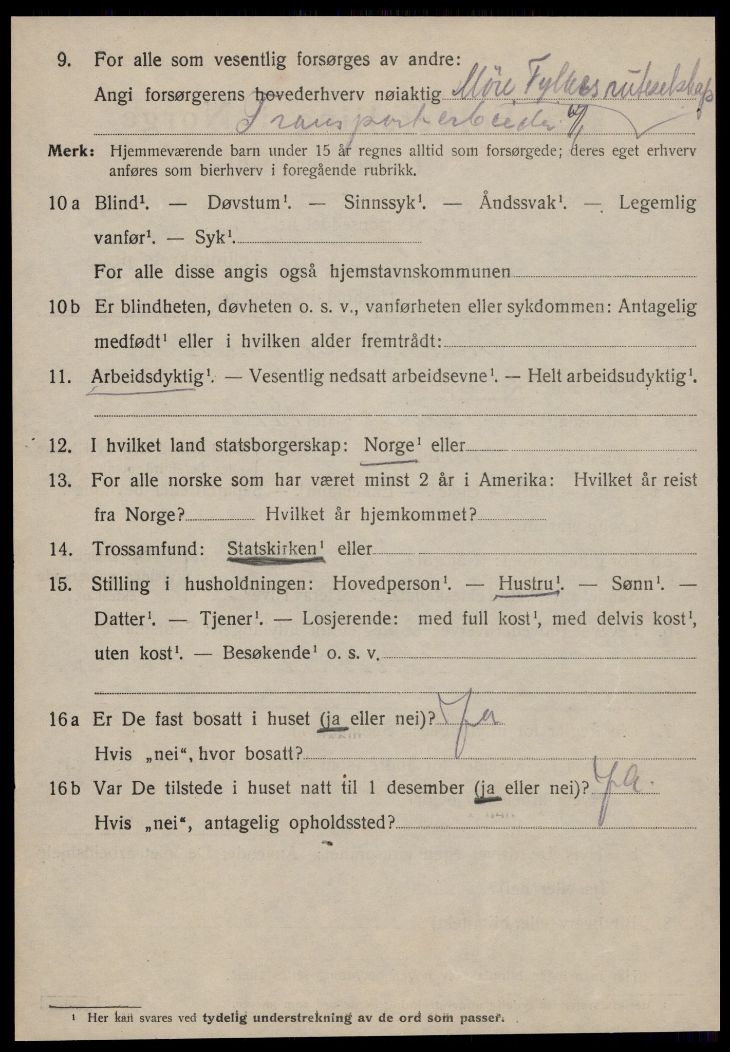 SAT, 1920 census for Kristiansund, 1920, p. 14904