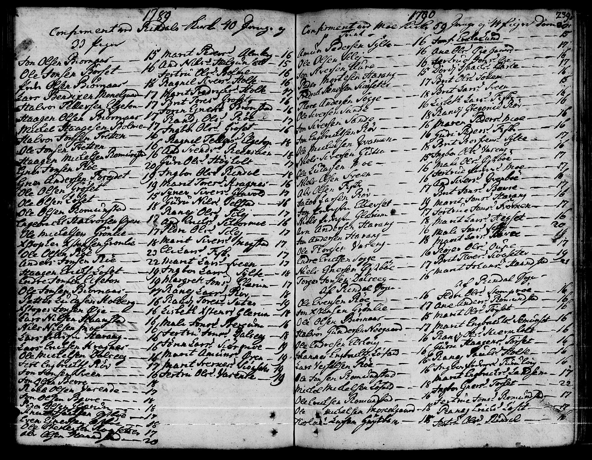 Ministerialprotokoller, klokkerbøker og fødselsregistre - Møre og Romsdal, AV/SAT-A-1454/595/L1039: Parish register (official) no. 595A01, 1750-1796, p. 239