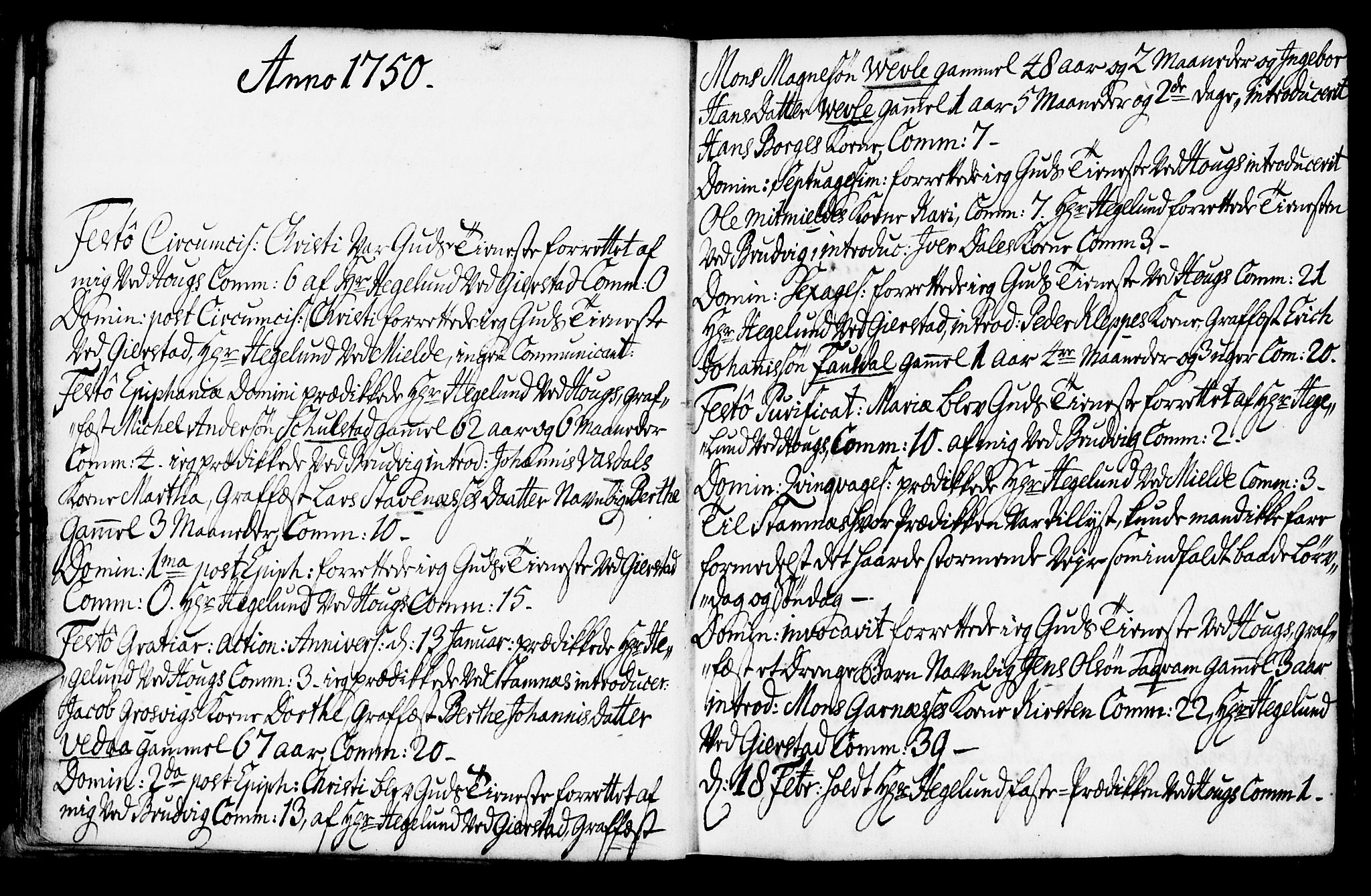 Haus sokneprestembete, SAB/A-75601/H/Haa: Parish register (official) no. A 7, 1748-1766, p. 22