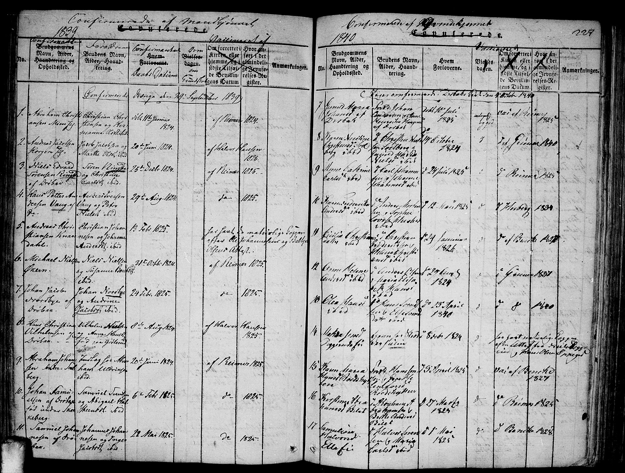 Drøbak prestekontor Kirkebøker, SAO/A-10142a/F/Fa/L0001: Parish register (official) no. I 1, 1816-1842, p. 227