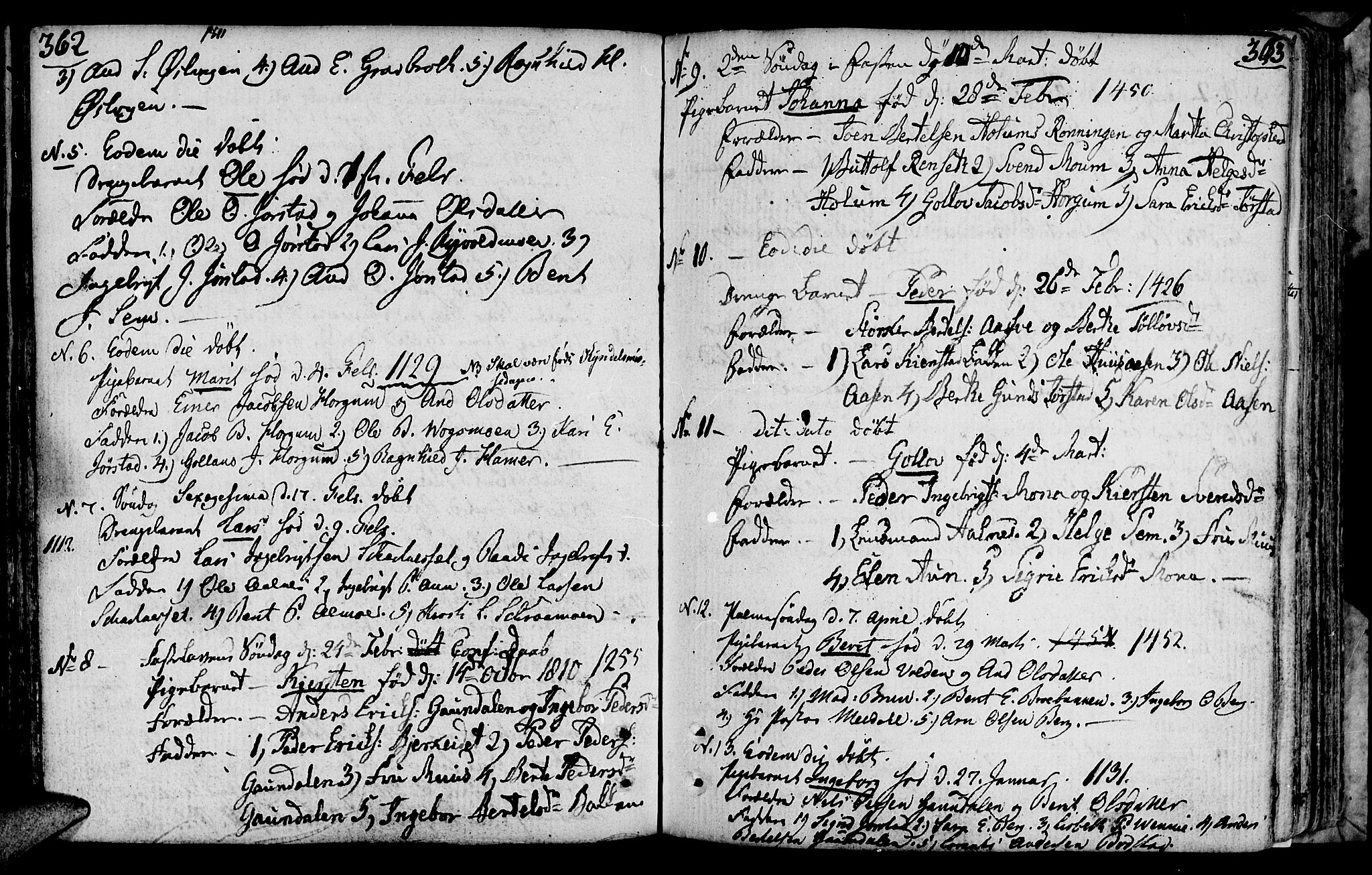 Ministerialprotokoller, klokkerbøker og fødselsregistre - Nord-Trøndelag, SAT/A-1458/749/L0468: Parish register (official) no. 749A02, 1787-1817, p. 362-363