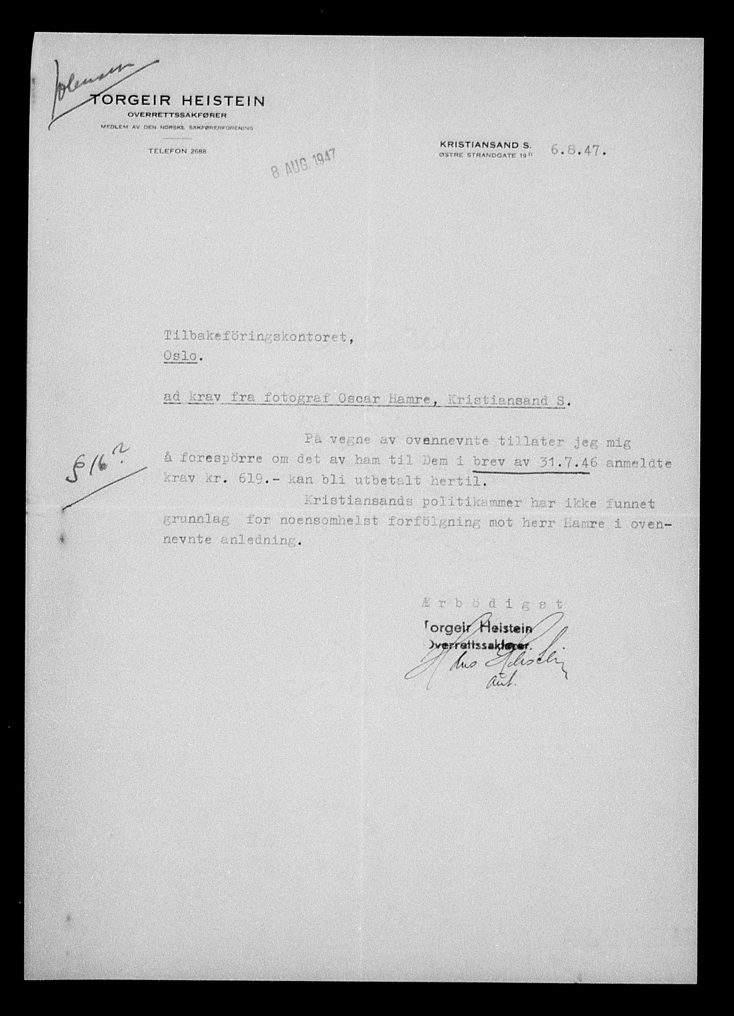 Justisdepartementet, Tilbakeføringskontoret for inndratte formuer, AV/RA-S-1564/H/Hc/Hcd/L0995: --, 1945-1947, p. 298