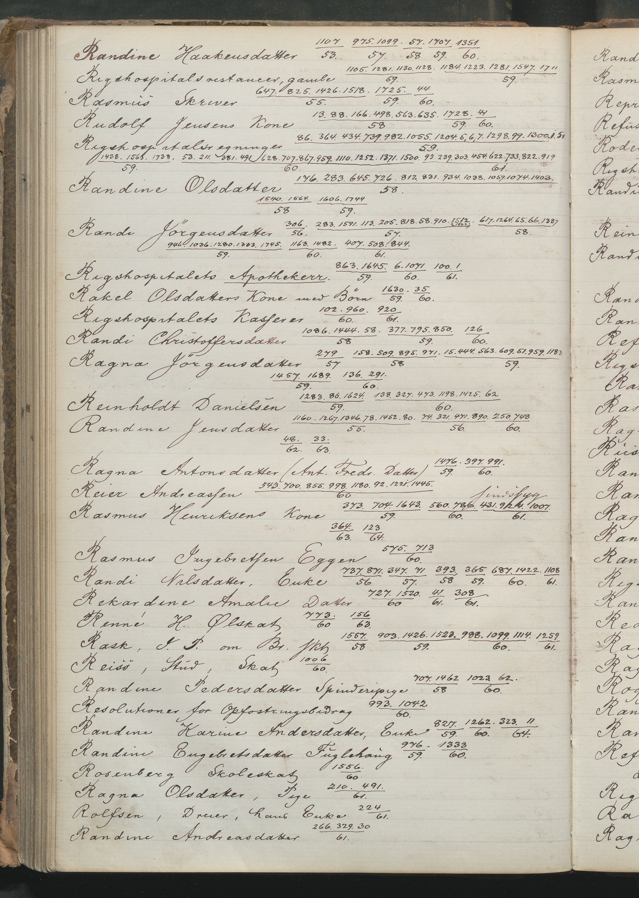 Fattigvesenet, OBA/A-20045/Fr/L0001: Klientregister, 1856-1875, p. 242