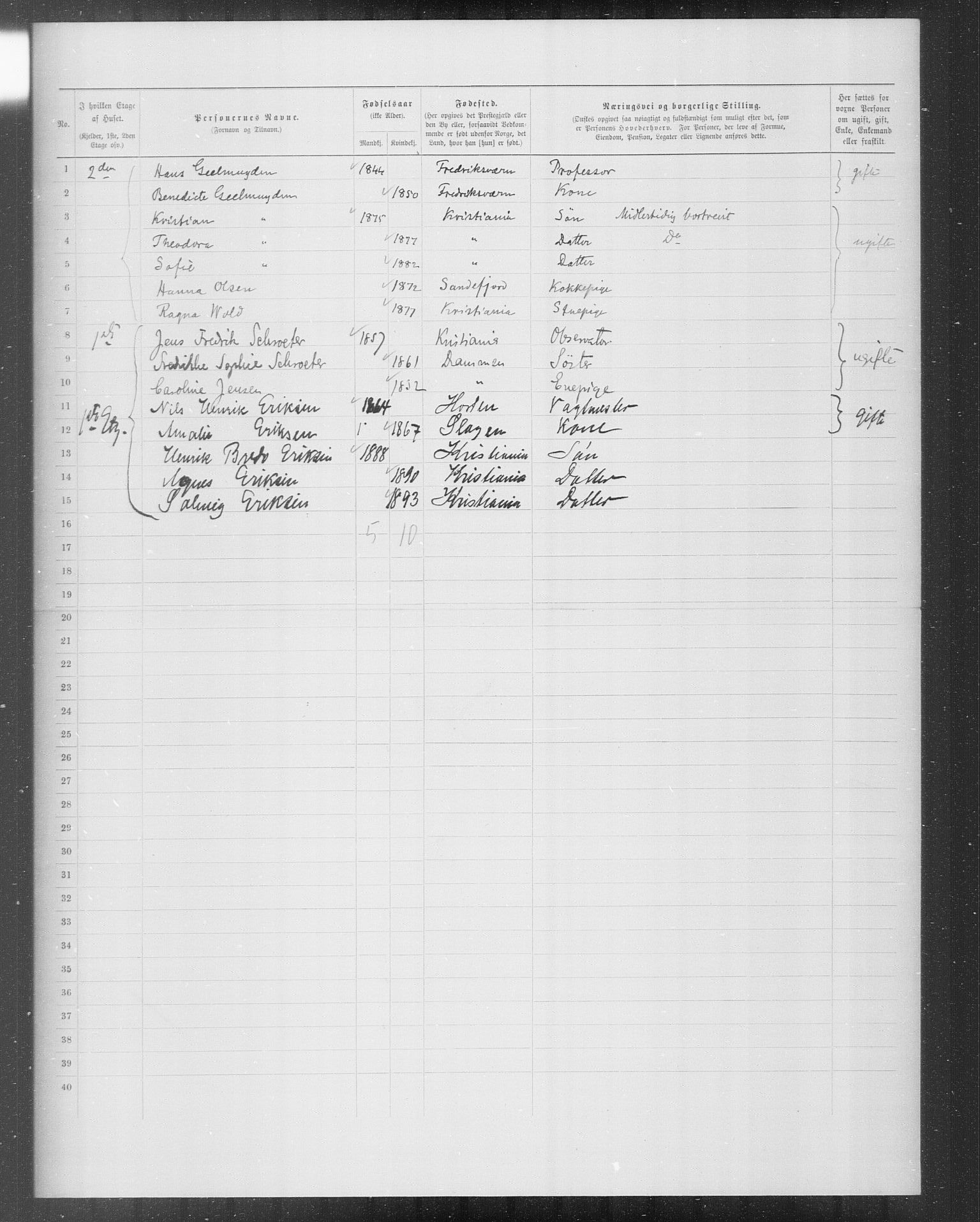 OBA, Municipal Census 1899 for Kristiania, 1899, p. 9649