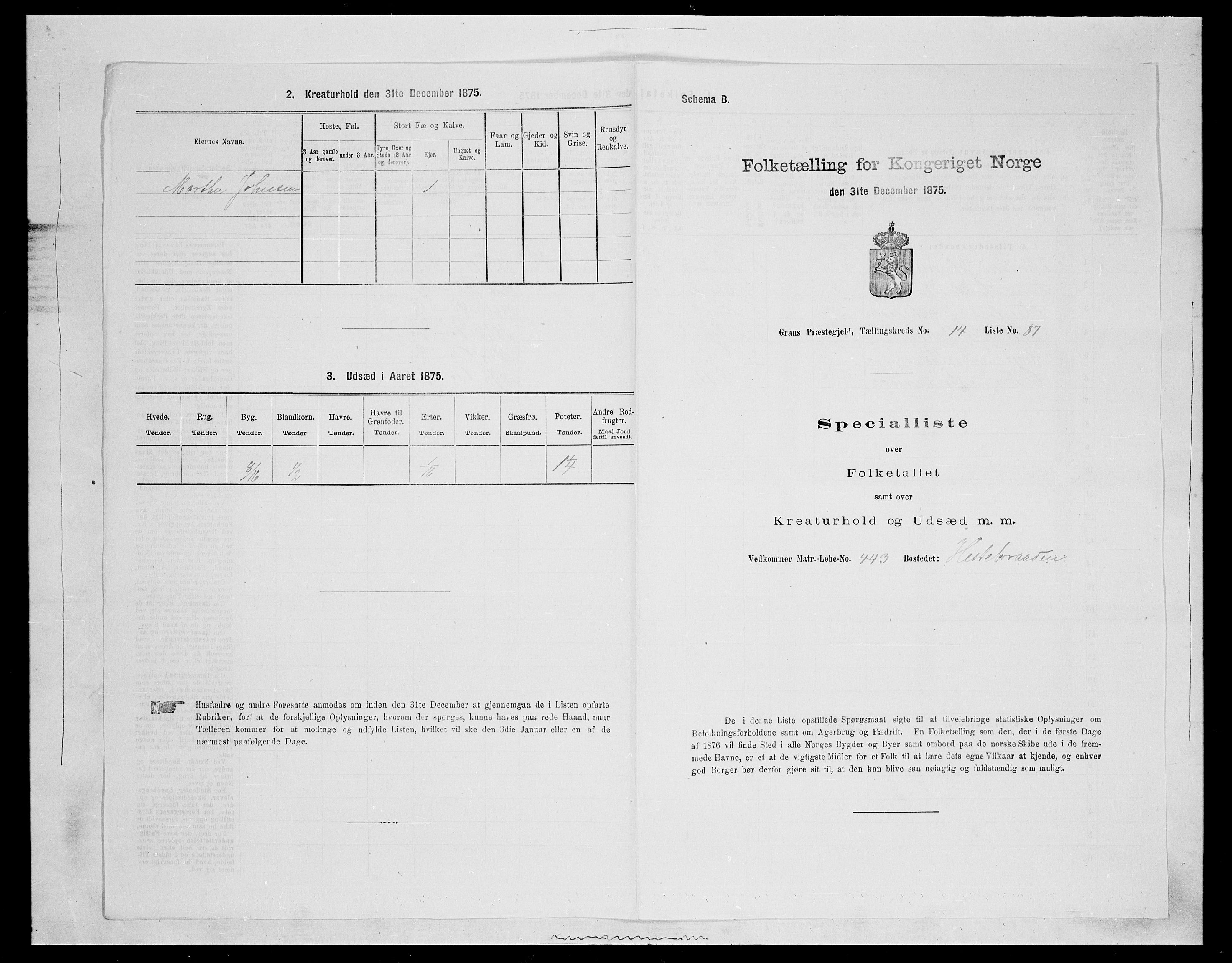 SAH, 1875 census for 0534P Gran, 1875, p. 2703