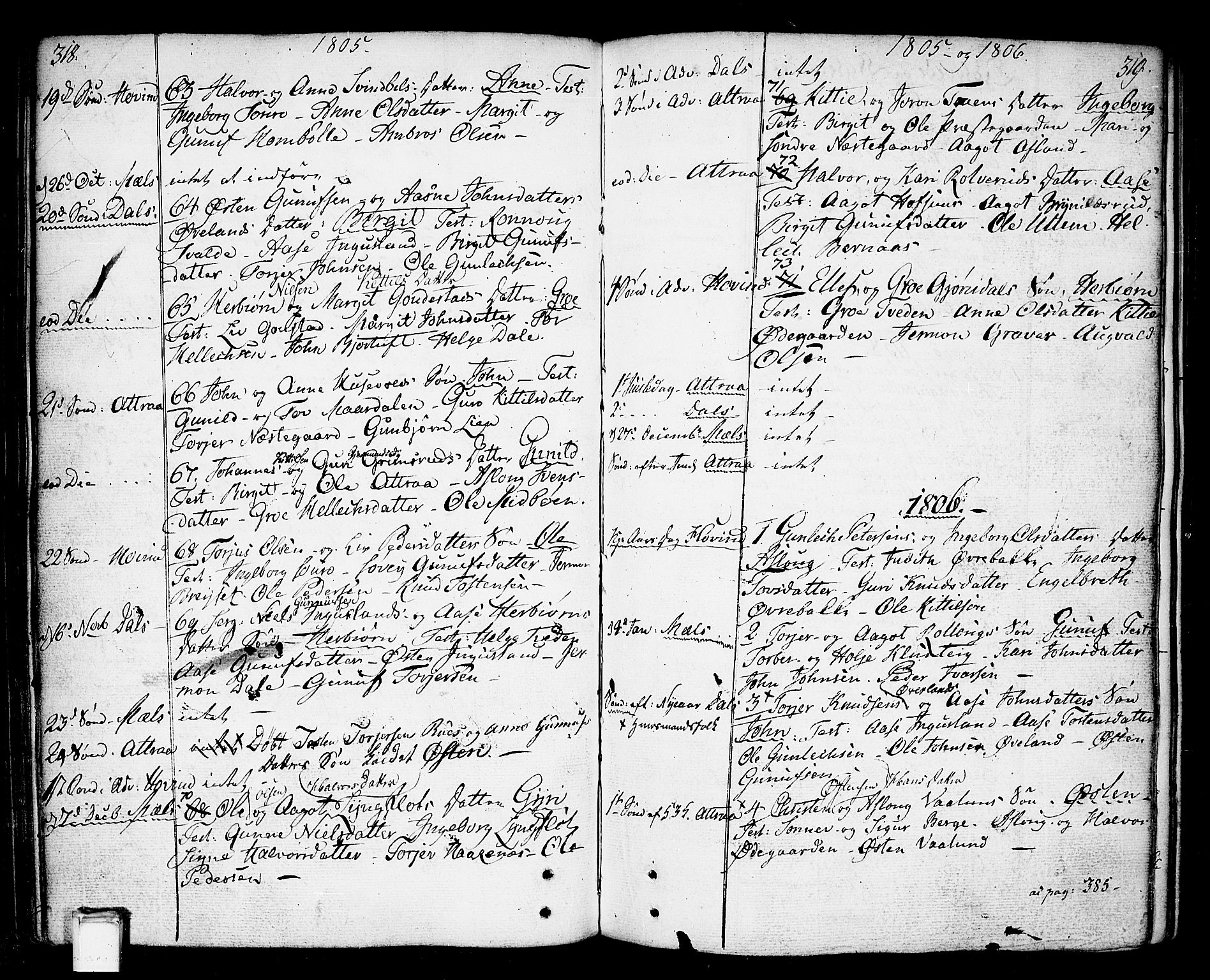 Tinn kirkebøker, SAKO/A-308/F/Fa/L0002: Parish register (official) no. I 2, 1757-1810, p. 318-319