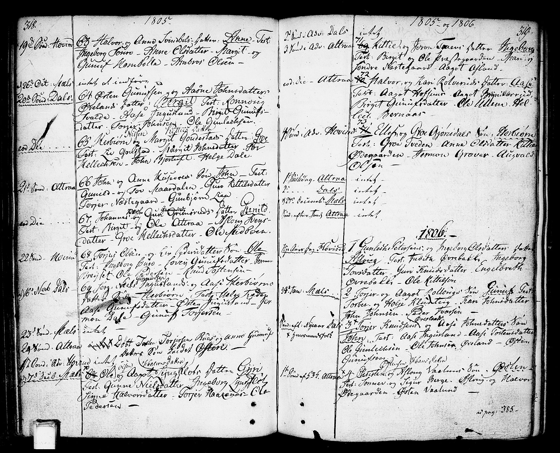 Tinn kirkebøker, AV/SAKO-A-308/F/Fa/L0002: Parish register (official) no. I 2, 1757-1810, p. 318-319