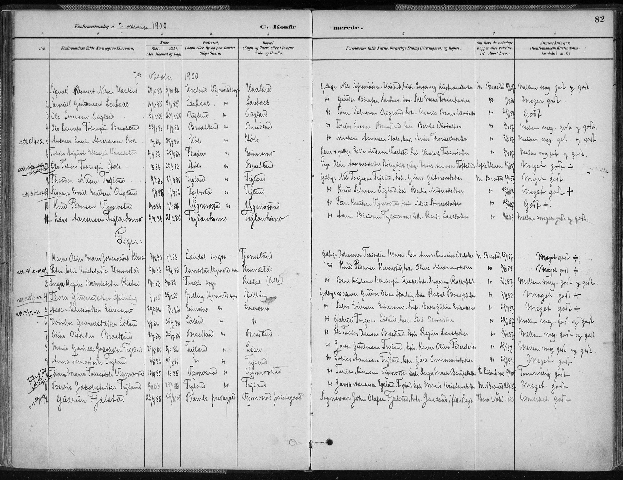 Nord-Audnedal sokneprestkontor, AV/SAK-1111-0032/F/Fa/Fab/L0003: Parish register (official) no. A 3, 1882-1900, p. 82