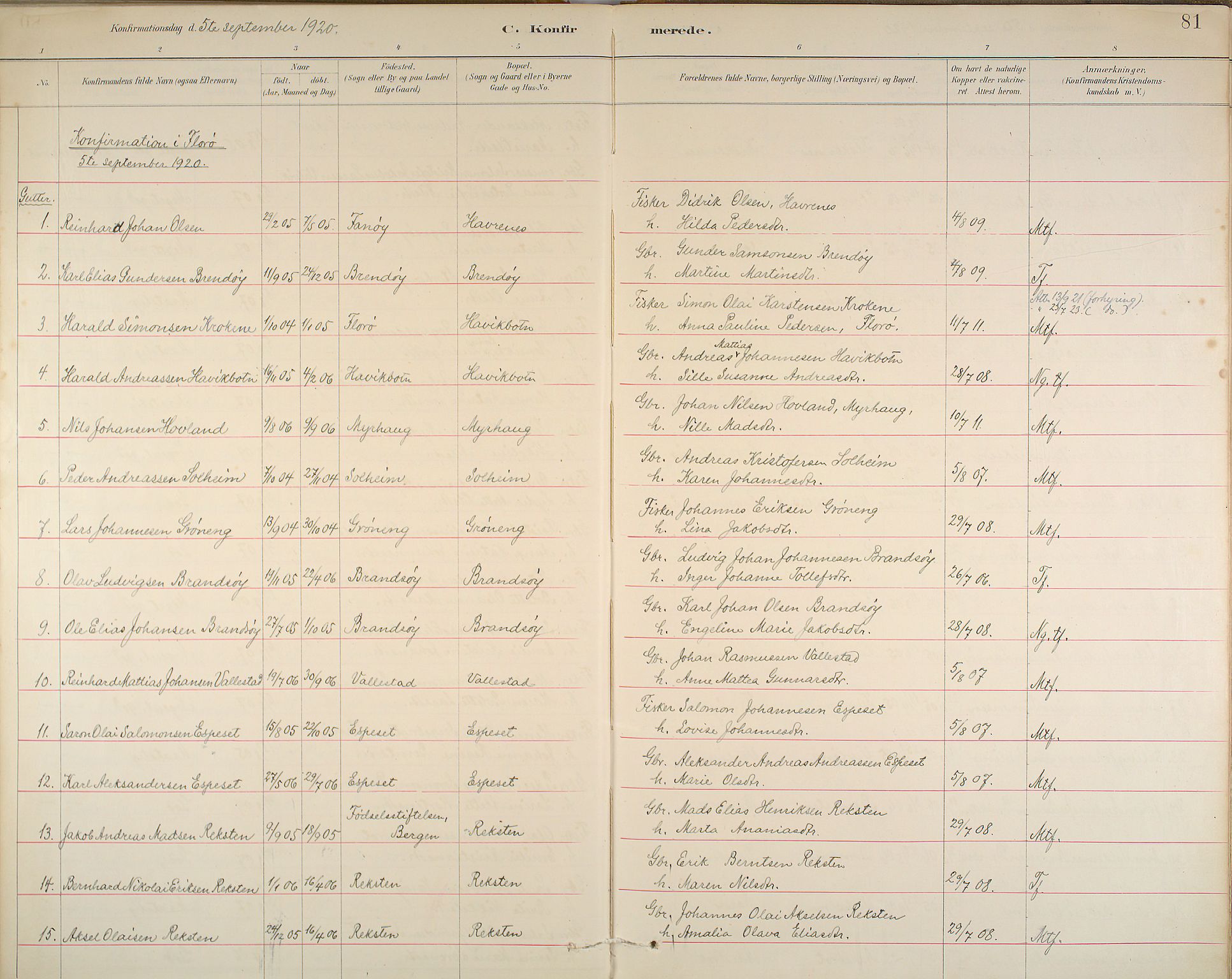 Kinn sokneprestembete, SAB/A-80801/H/Haa/Haab/L0006: Parish register (official) no. B 6, 1883-1925, p. 81