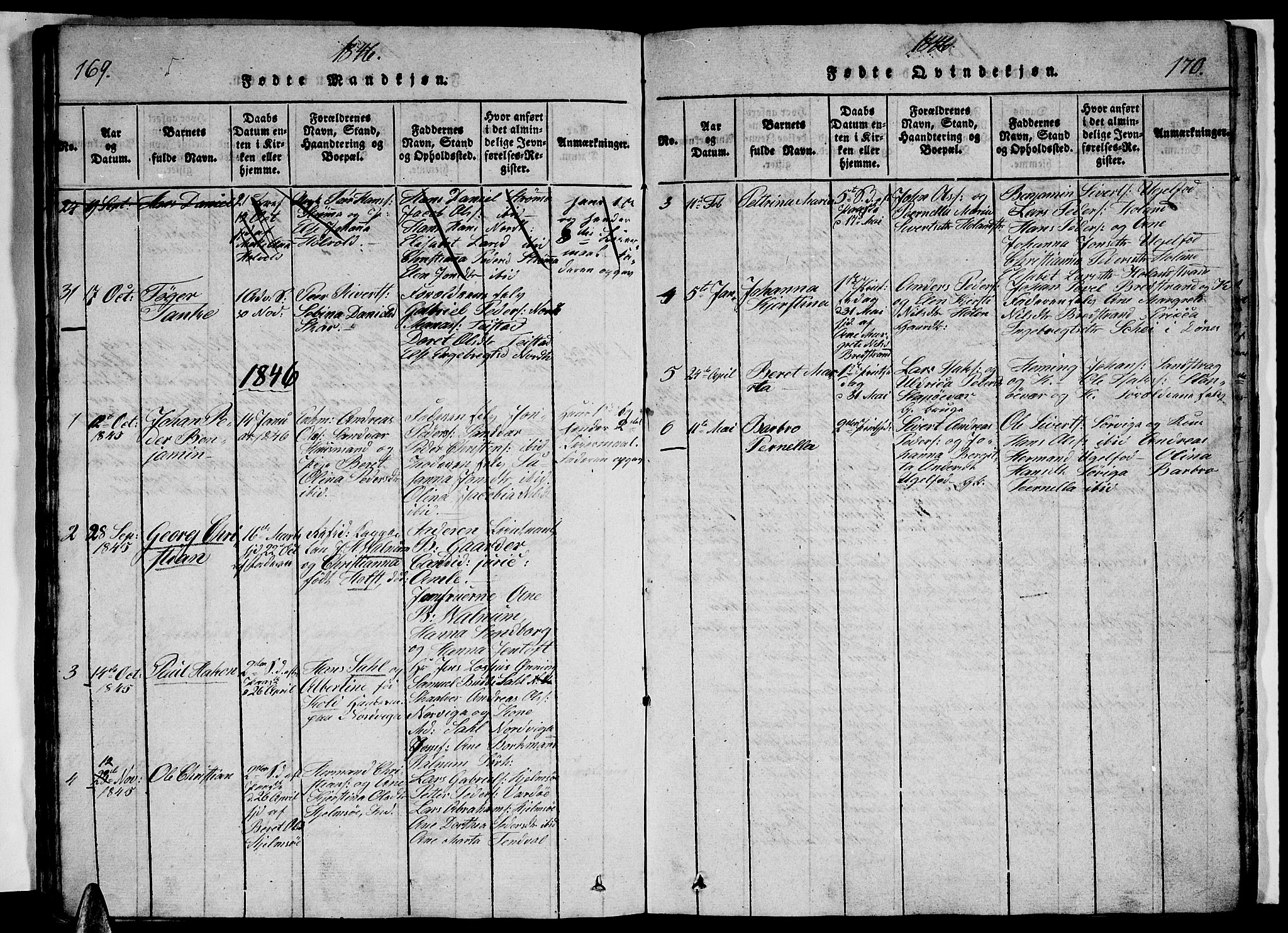 Ministerialprotokoller, klokkerbøker og fødselsregistre - Nordland, AV/SAT-A-1459/834/L0510: Parish register (copy) no. 834C01, 1820-1847, p. 169-170