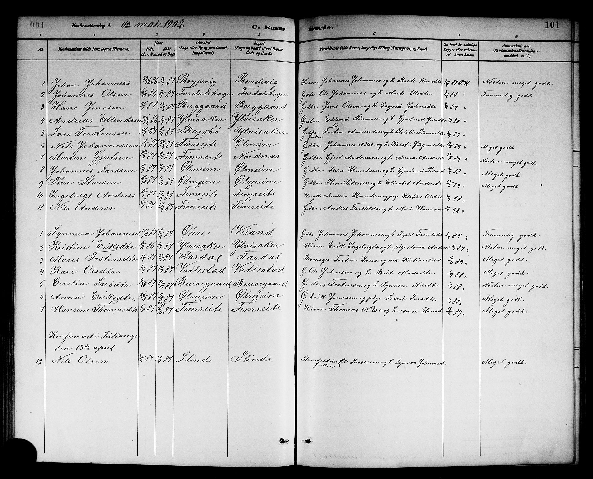 Sogndal sokneprestembete, SAB/A-81301/H/Hab/Habc/L0002: Parish register (copy) no. C 2, 1884-1910, p. 101