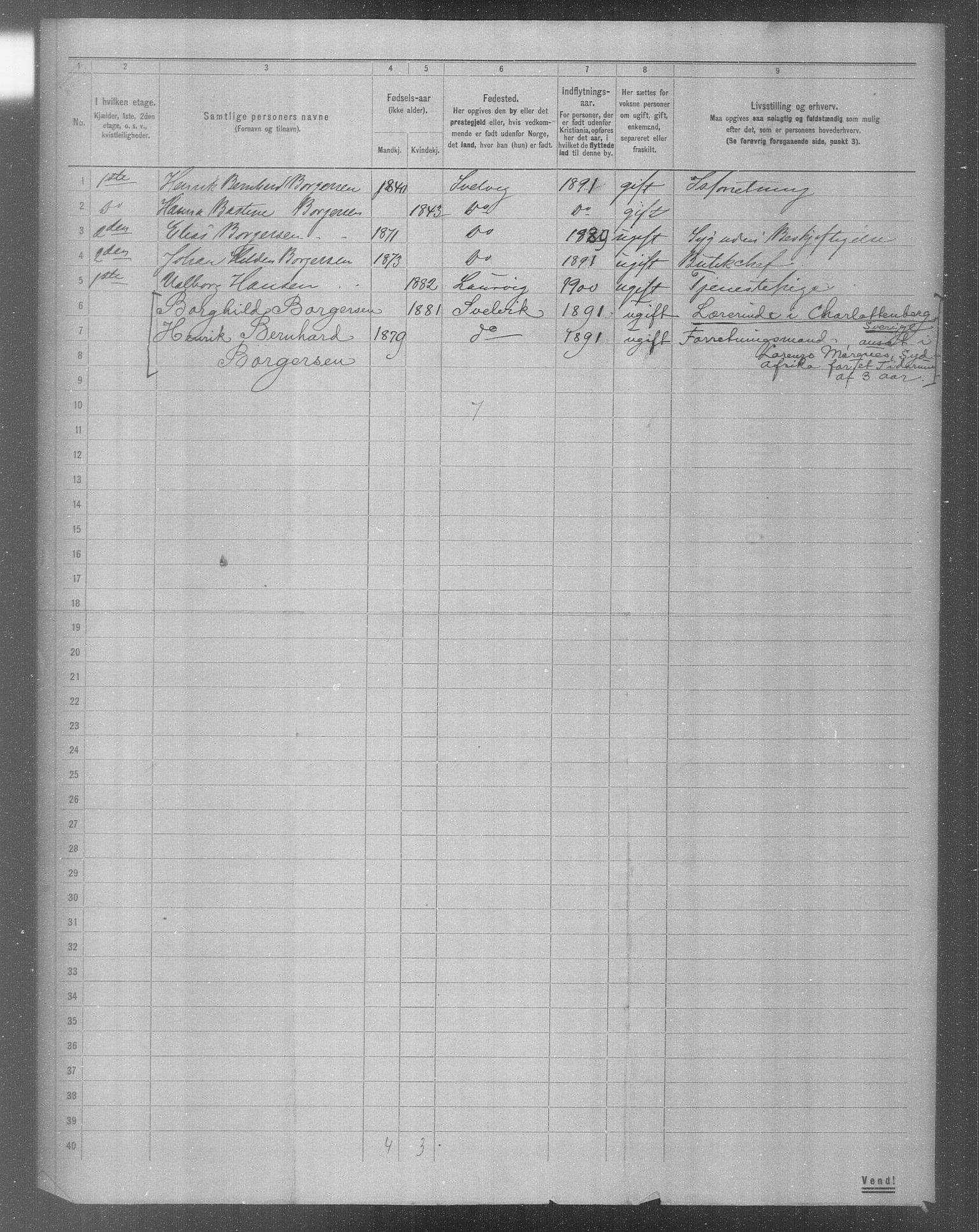 OBA, Municipal Census 1904 for Kristiania, 1904, p. 10192