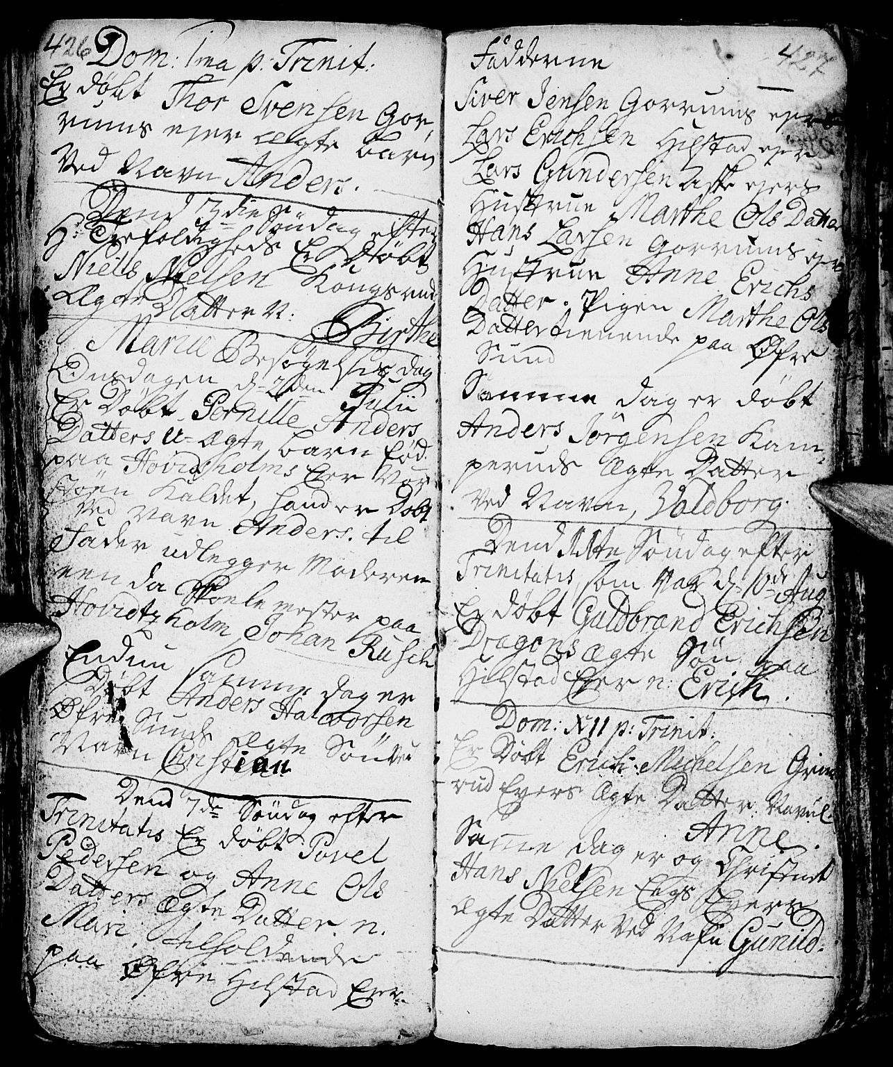 Nes prestekontor, Hedmark, AV/SAH-PREST-020/L/La/L0001: Parish register (copy) no. 1, 1663-1784, p. 426-427