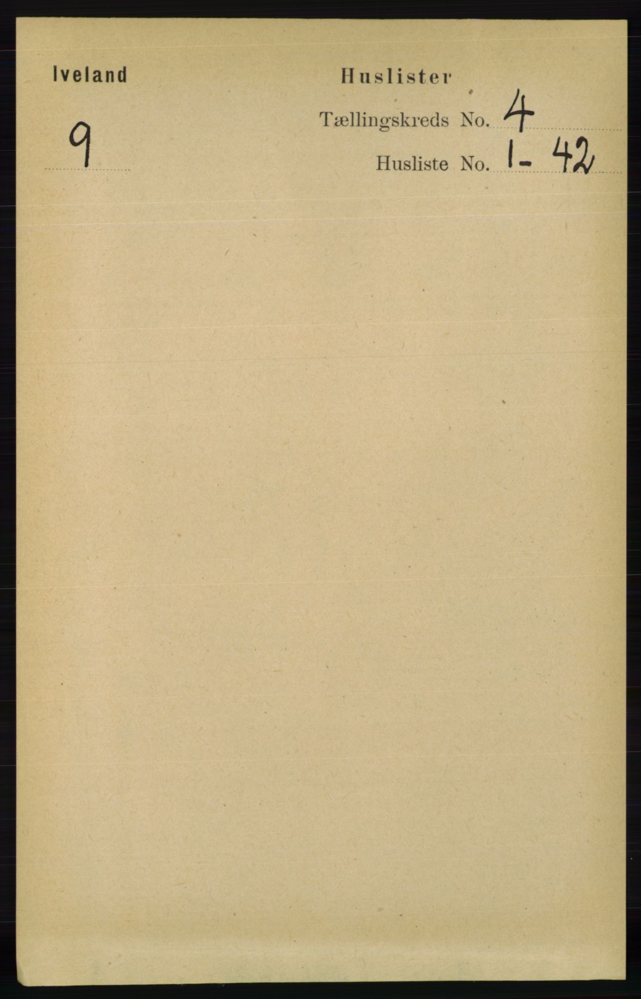 RA, 1891 census for 0935 Iveland, 1891, p. 978
