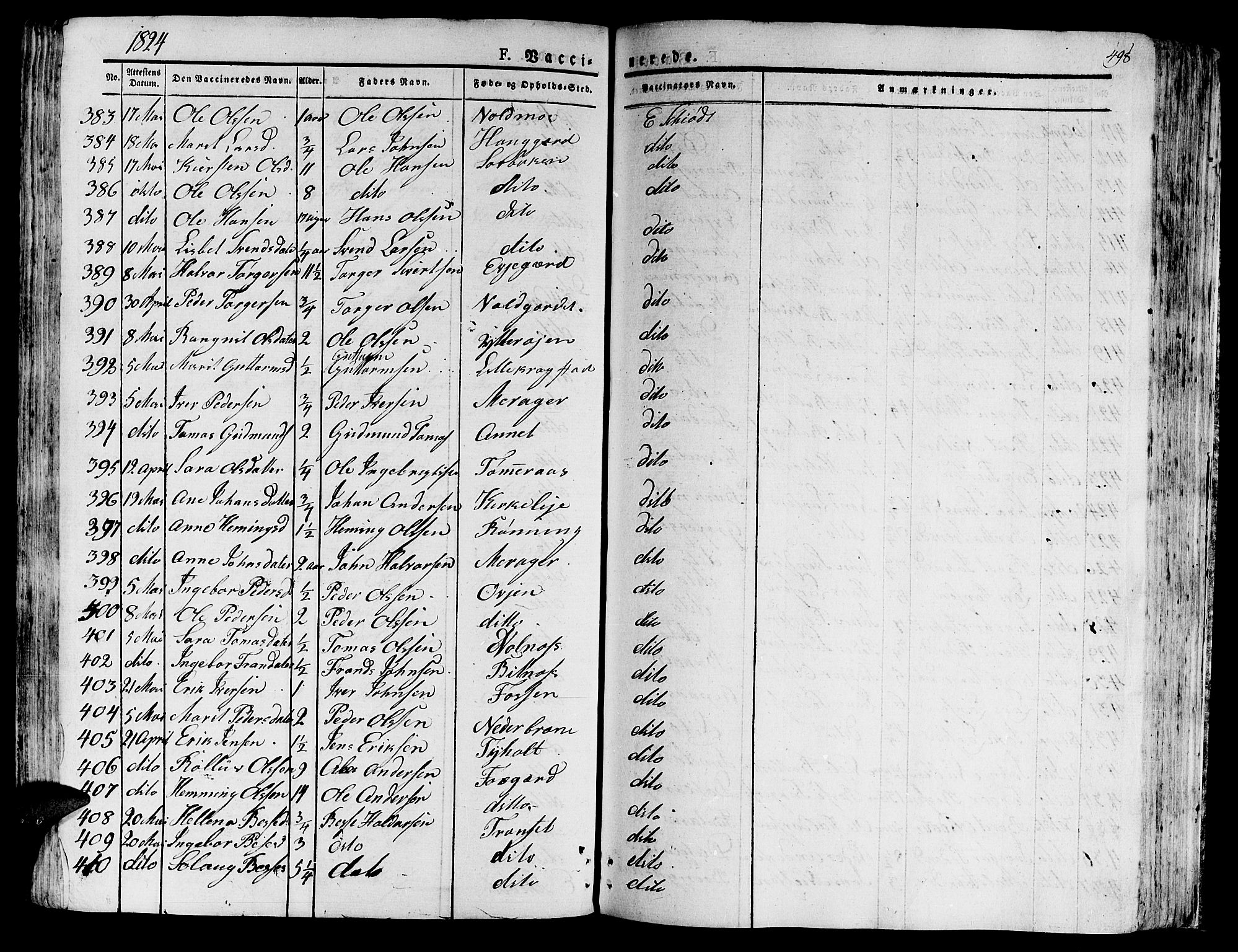 Ministerialprotokoller, klokkerbøker og fødselsregistre - Nord-Trøndelag, AV/SAT-A-1458/709/L0070: Parish register (official) no. 709A10, 1820-1832, p. 498