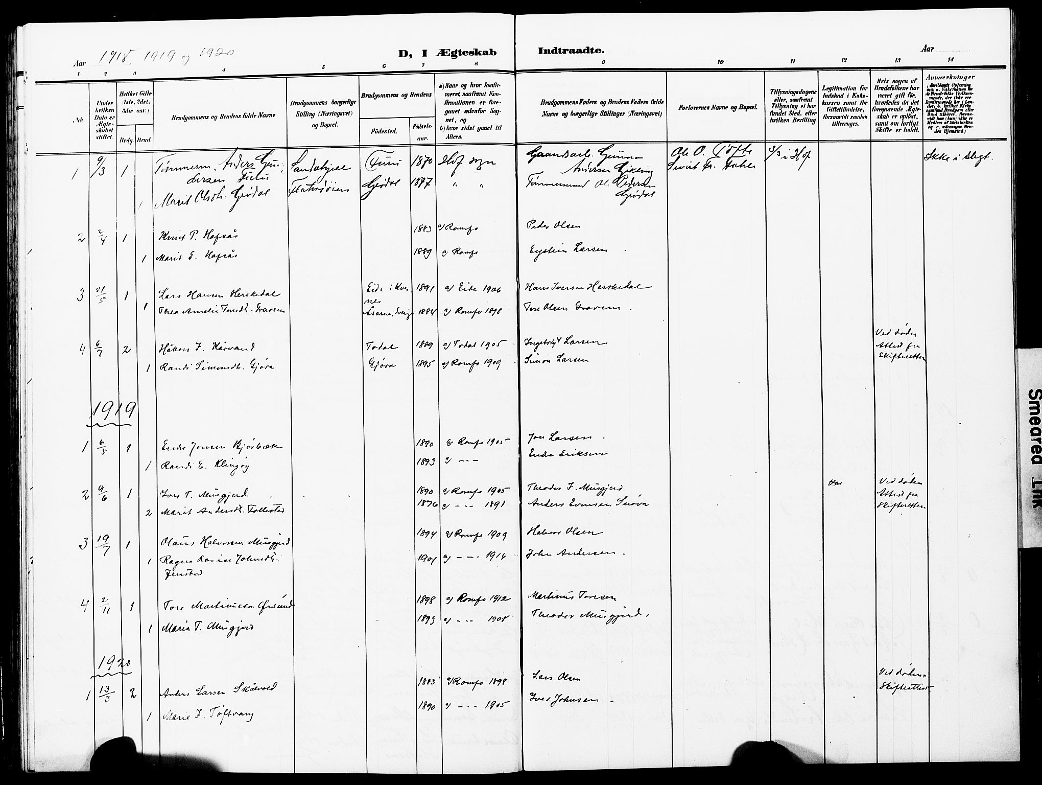 Ministerialprotokoller, klokkerbøker og fødselsregistre - Møre og Romsdal, AV/SAT-A-1454/591/L1020: Parish register (copy) no. 591C01, 1869-1930