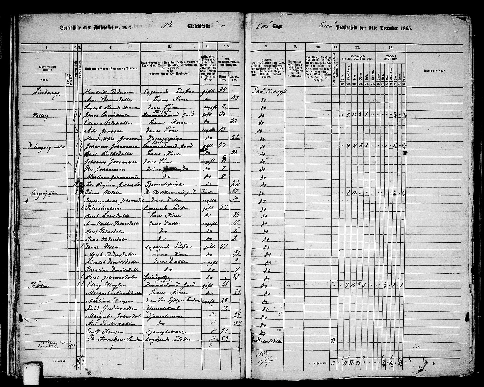 RA, 1865 census for Edøy, 1865, p. 21