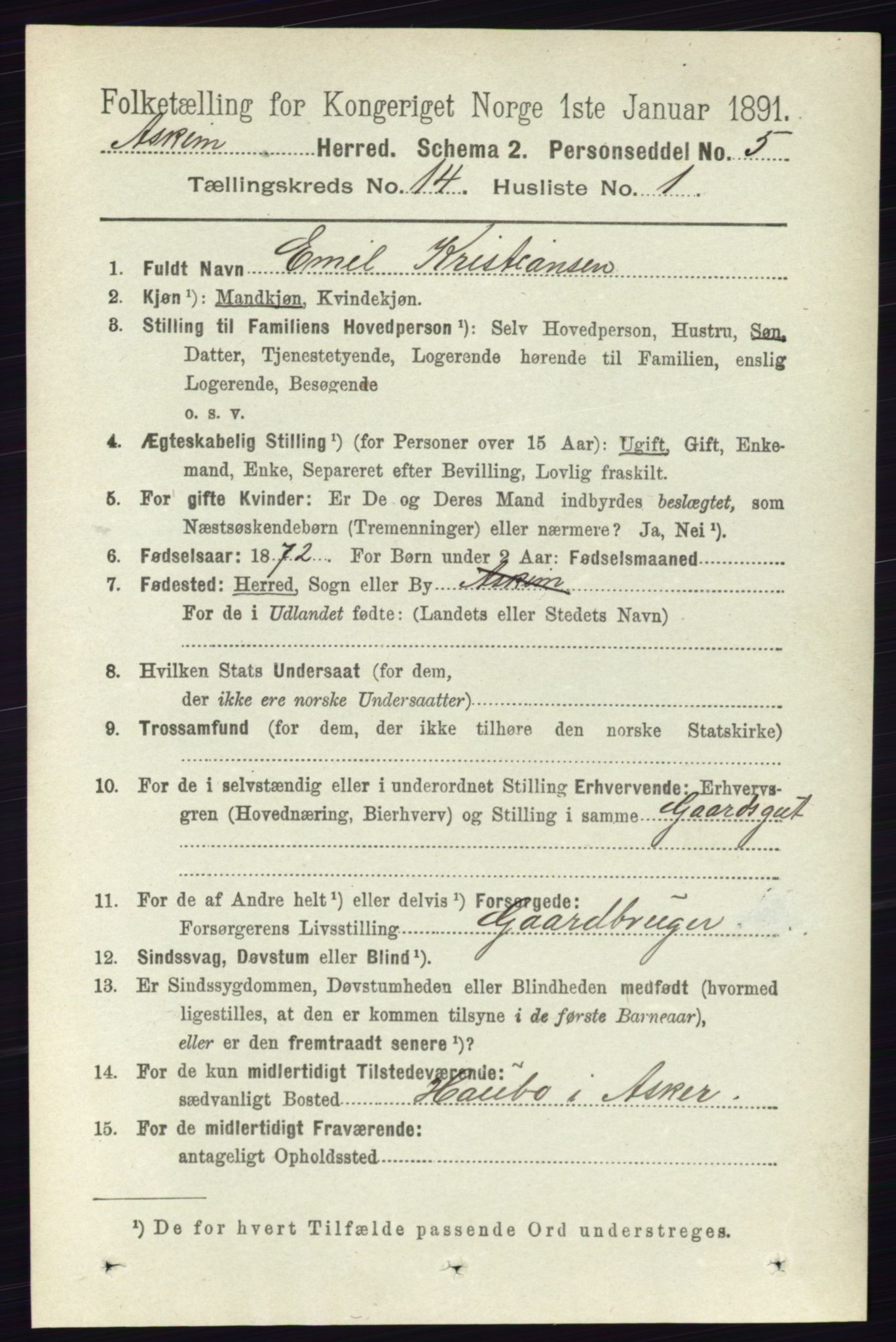 RA, 1891 census for 0124 Askim, 1891, p. 2250