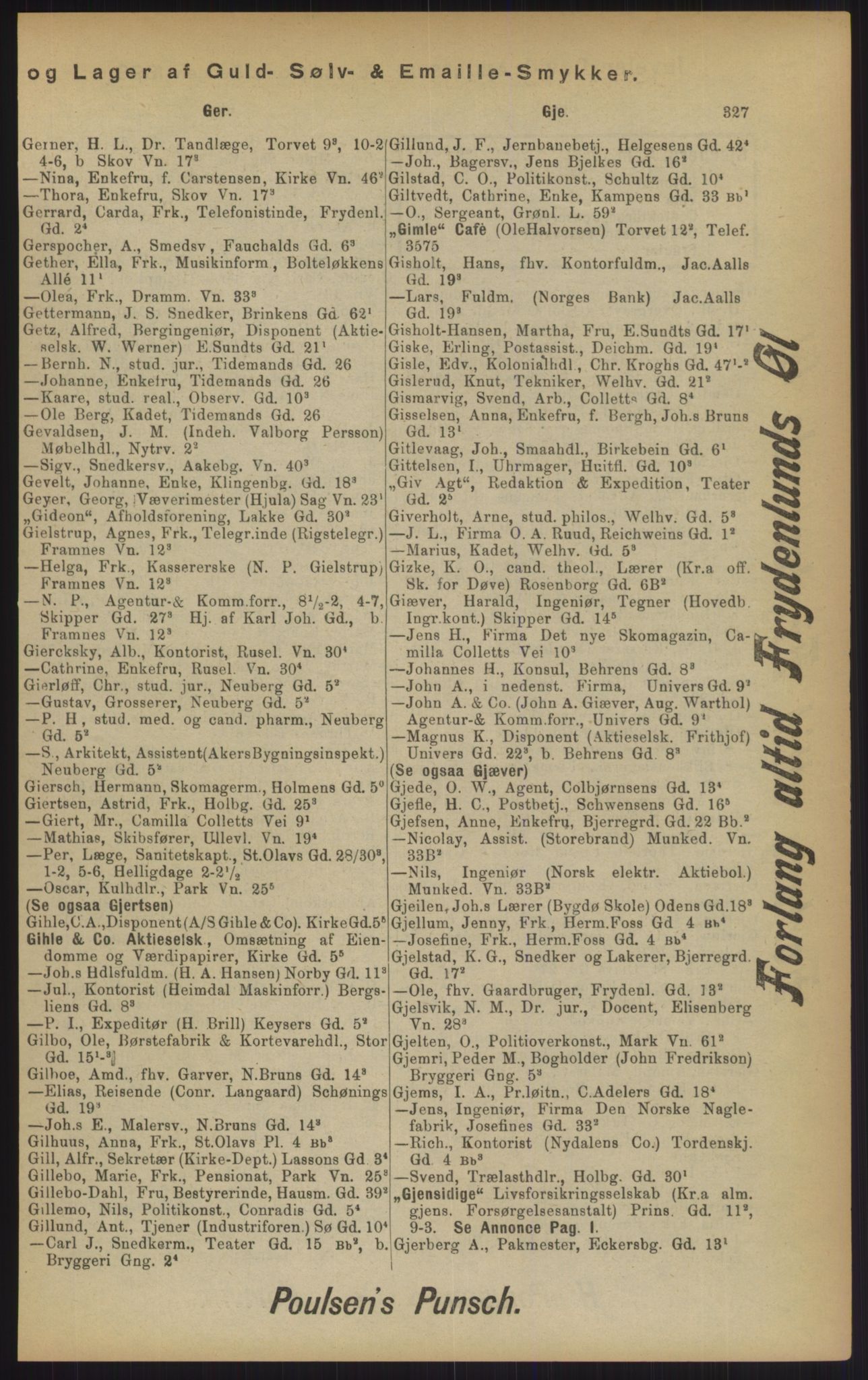 Kristiania/Oslo adressebok, PUBL/-, 1902, p. 327