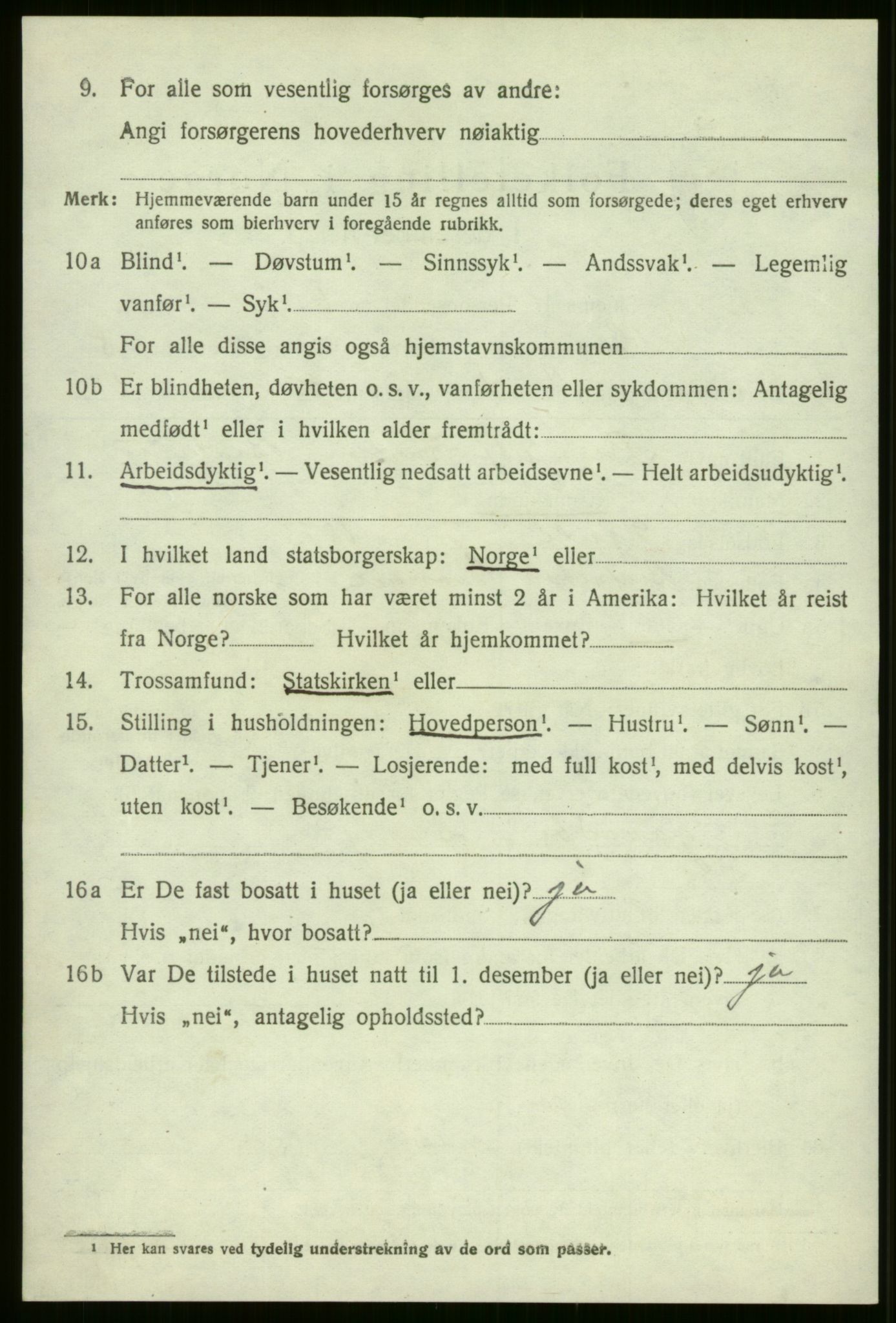 SAB, 1920 census for Evanger, 1920, p. 2480