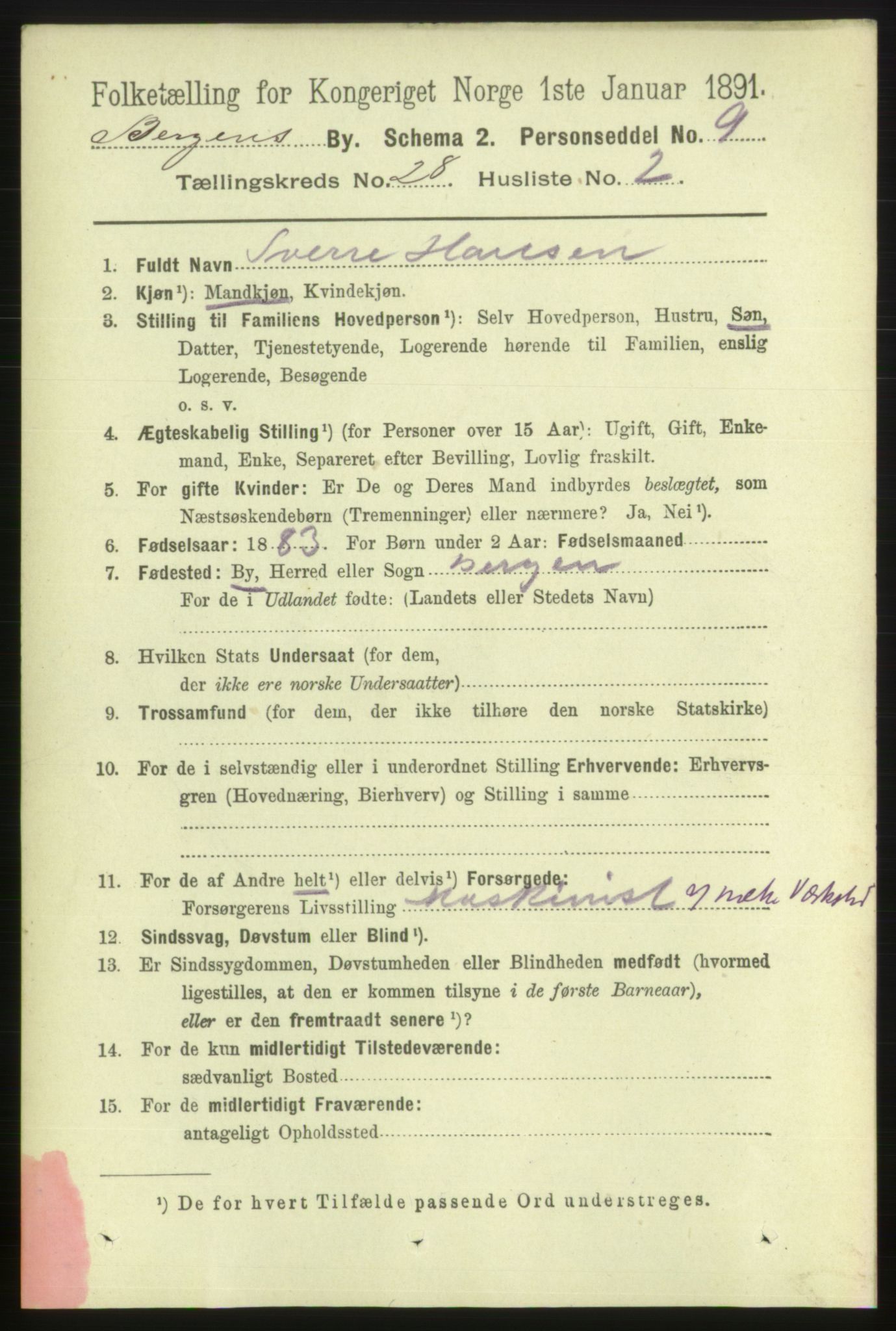 RA, 1891 Census for 1301 Bergen, 1891, p. 36351