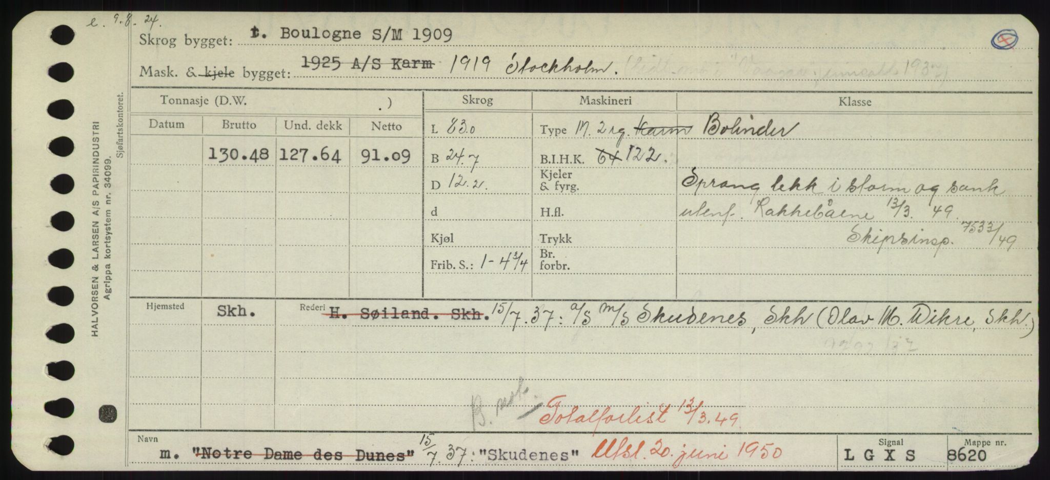 Sjøfartsdirektoratet med forløpere, Skipsmålingen, AV/RA-S-1627/H/Hd/L0034: Fartøy, Sk-Slå, p. 305