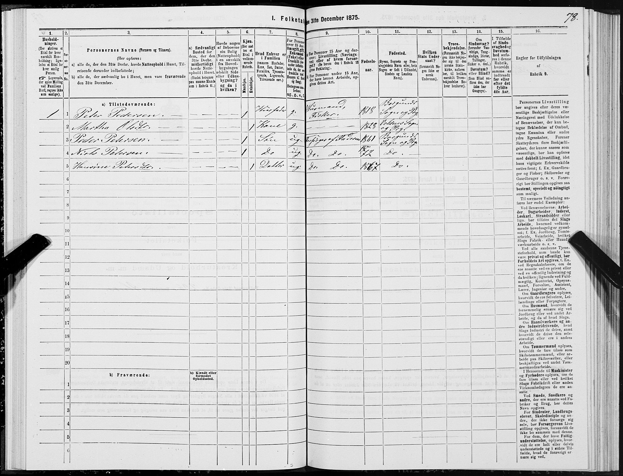 SAT, 1875 census for 1531P Borgund, 1875, p. 5078