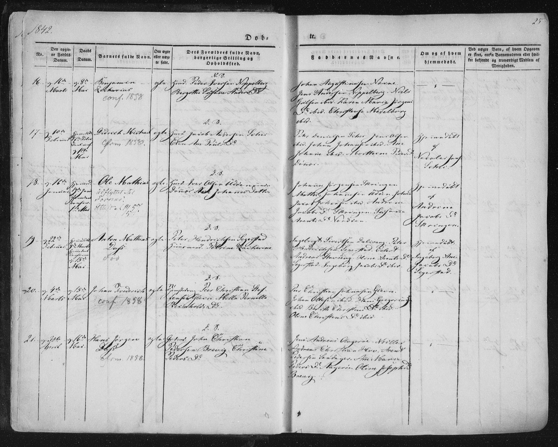 Ministerialprotokoller, klokkerbøker og fødselsregistre - Nordland, AV/SAT-A-1459/838/L0549: Parish register (official) no. 838A07, 1840-1854, p. 25