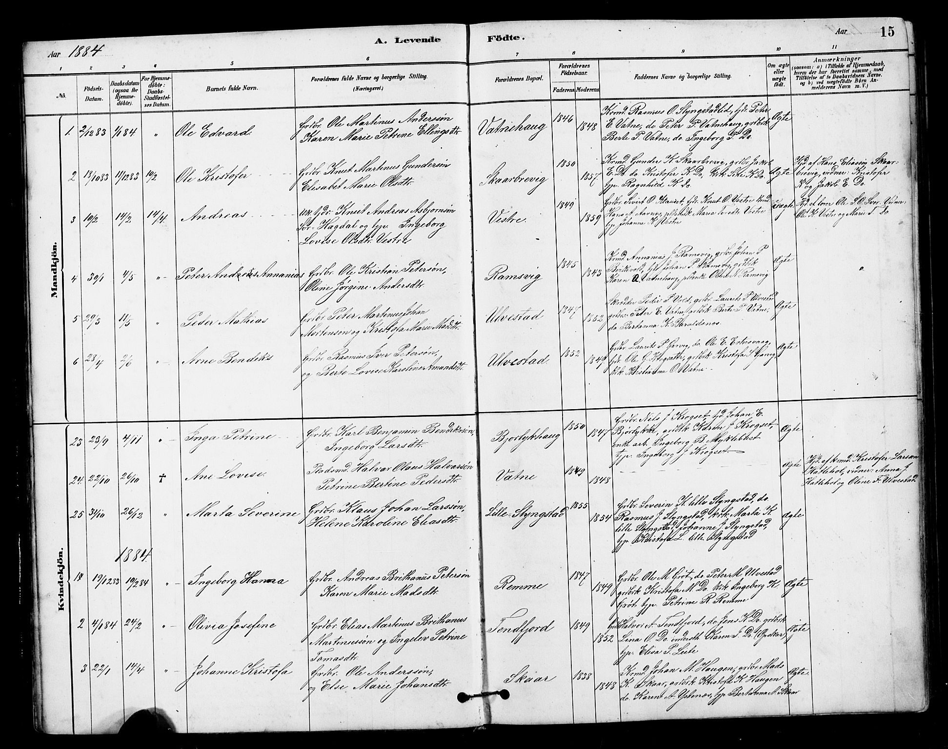 Ministerialprotokoller, klokkerbøker og fødselsregistre - Møre og Romsdal, AV/SAT-A-1454/525/L0376: Parish register (copy) no. 525C02, 1880-1902, p. 15