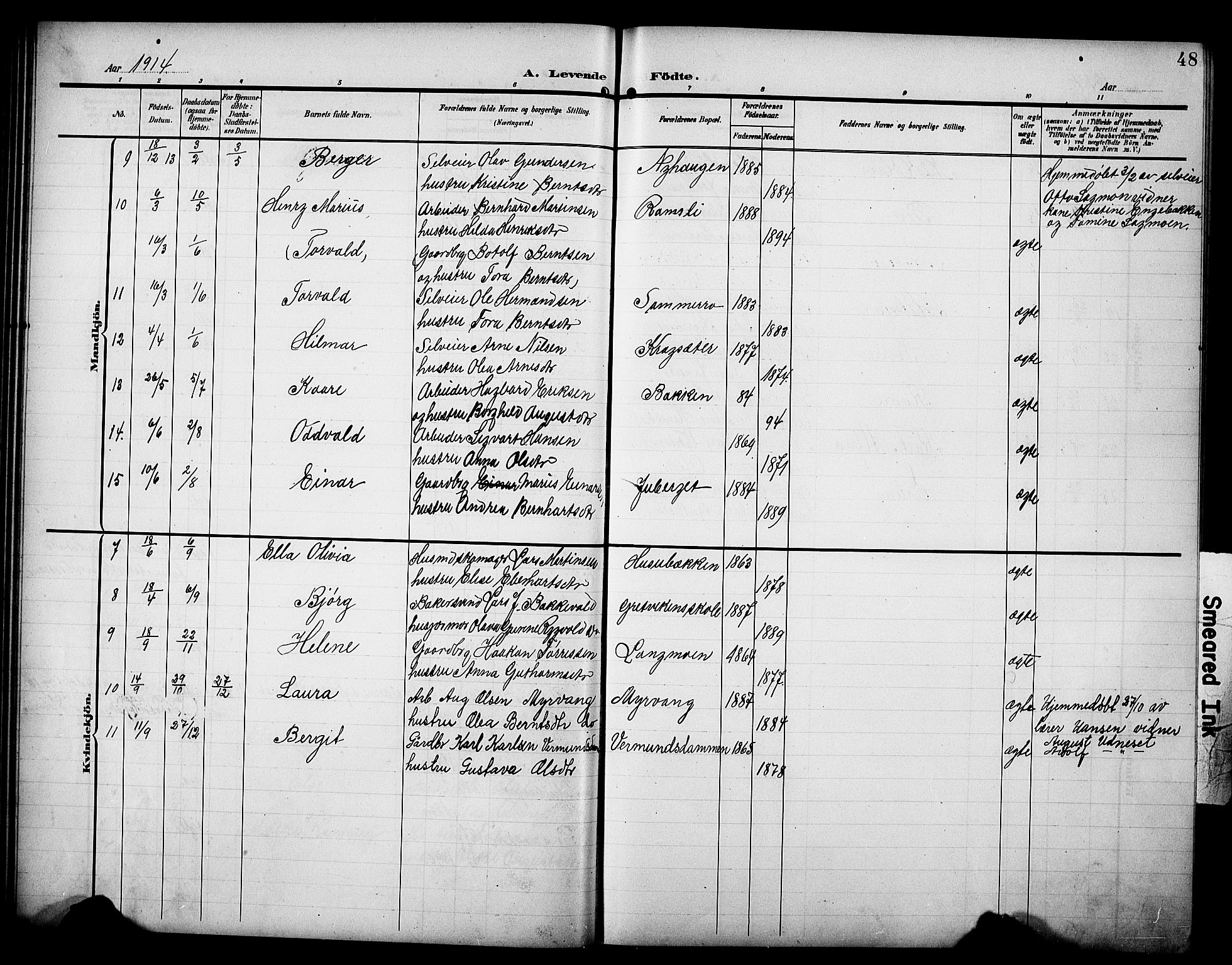 Åsnes prestekontor, AV/SAH-PREST-042/H/Ha/Hab/L0006: Parish register (copy) no. 6, 1903-1929, p. 48