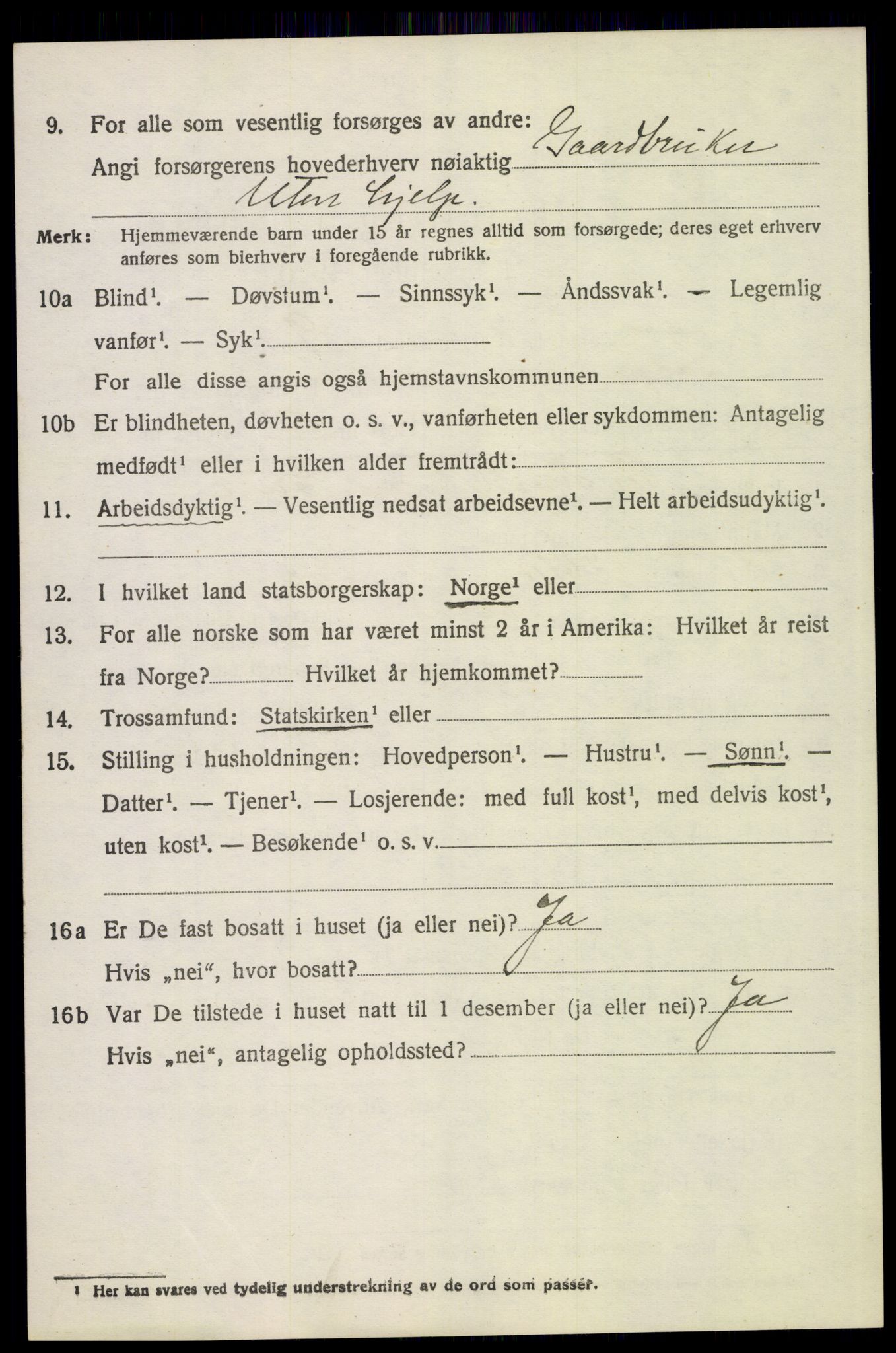 SAH, 1920 census for Tolga, 1920, p. 6888