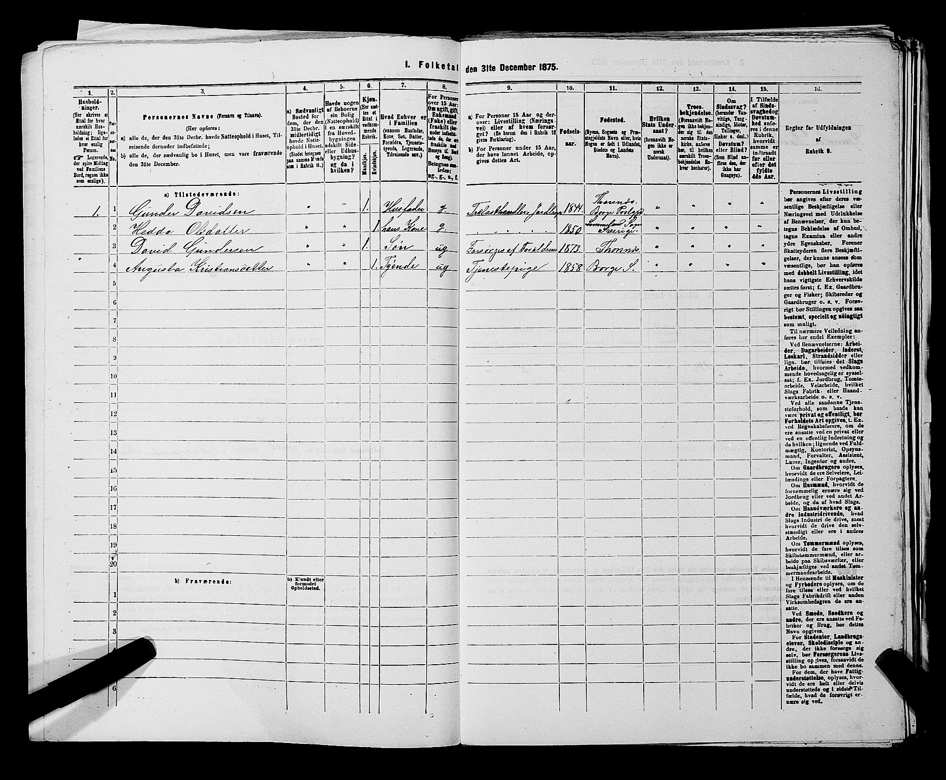 RA, 1875 census for 0113P Borge, 1875, p. 1106